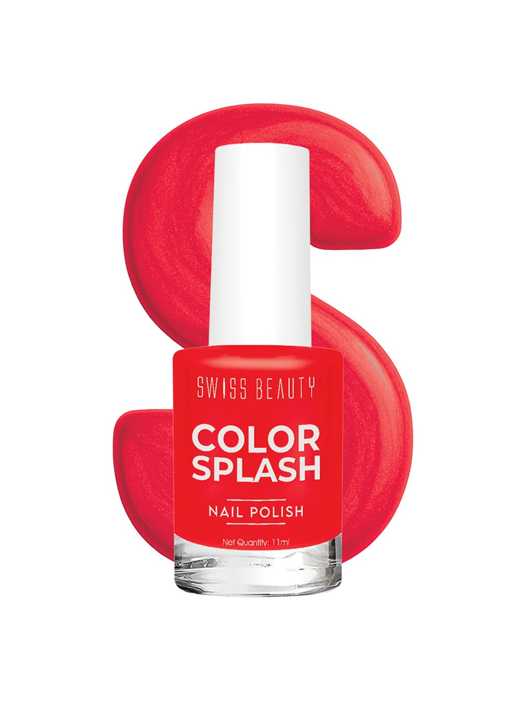 SWISS BEAUTY Color Splash Glossy Long-Lasting Nail Polish 11ml - Ruby Blaze