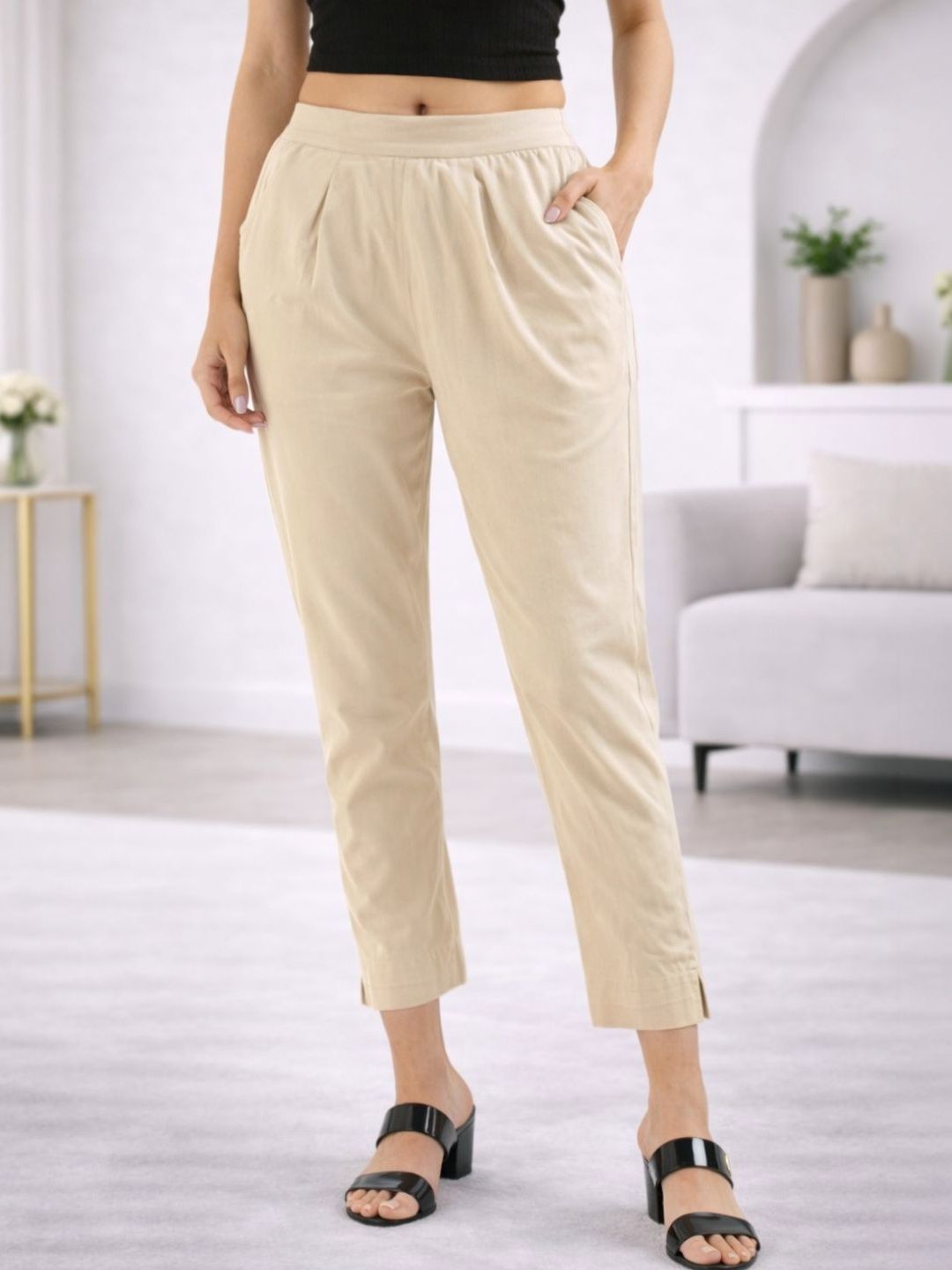 Komfortive Women Comfort Pleated Trousers
