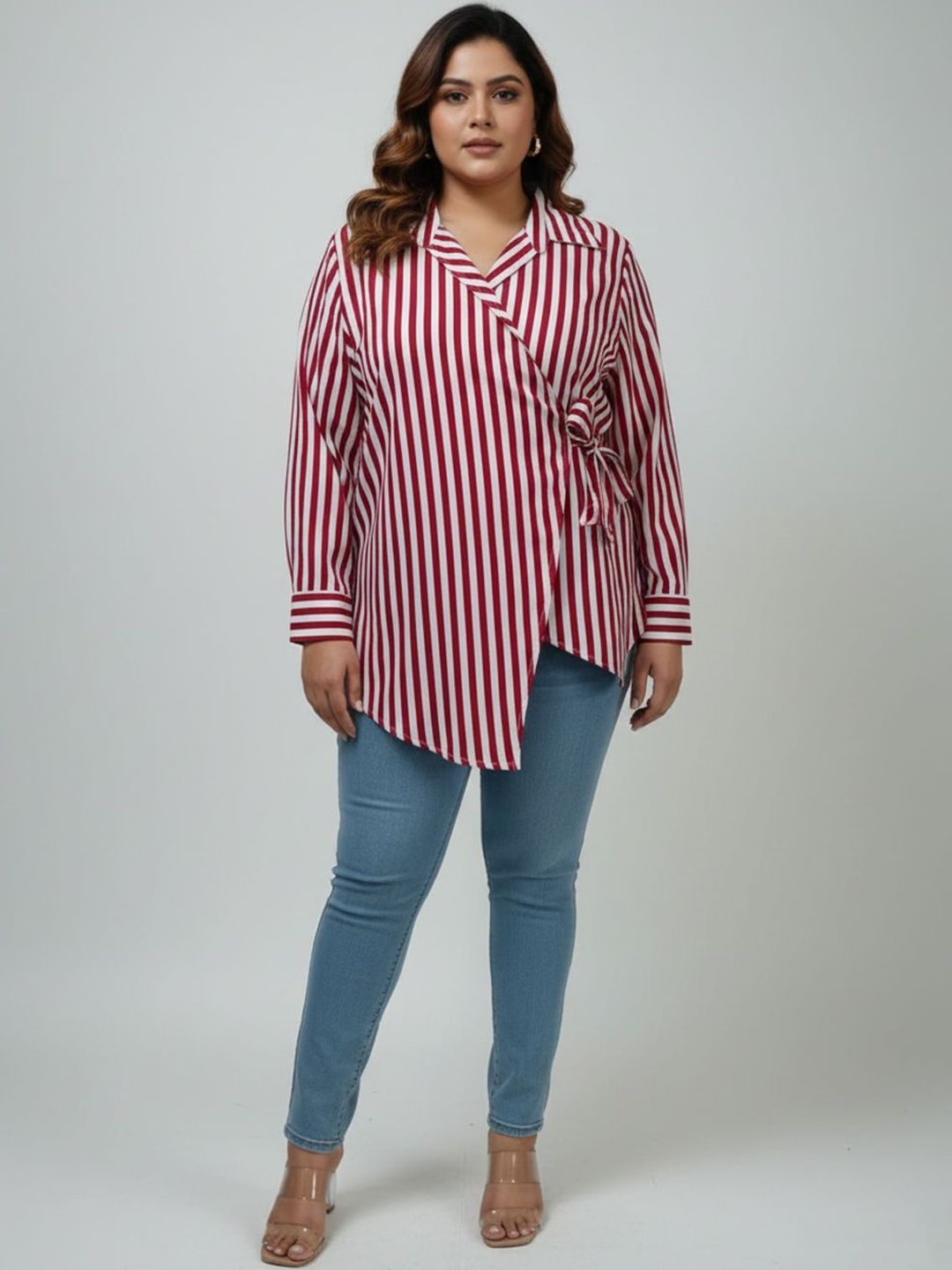 Qurvii Women Comfort Striped Casual Shirt