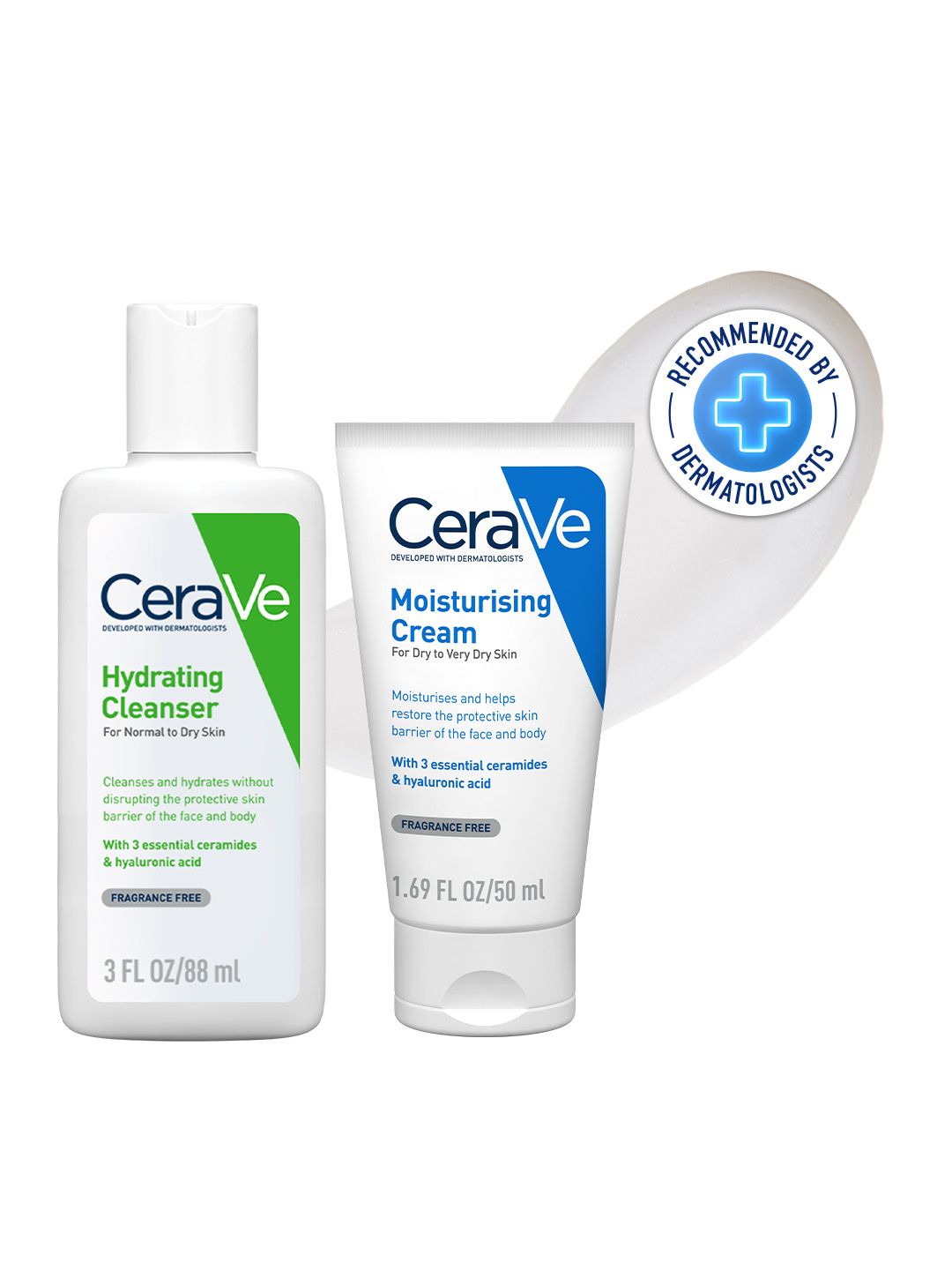 CeraVe Facewash & Moisturizer Combo with Ceramides - Skincare Routine - Normal To Dry Skin
