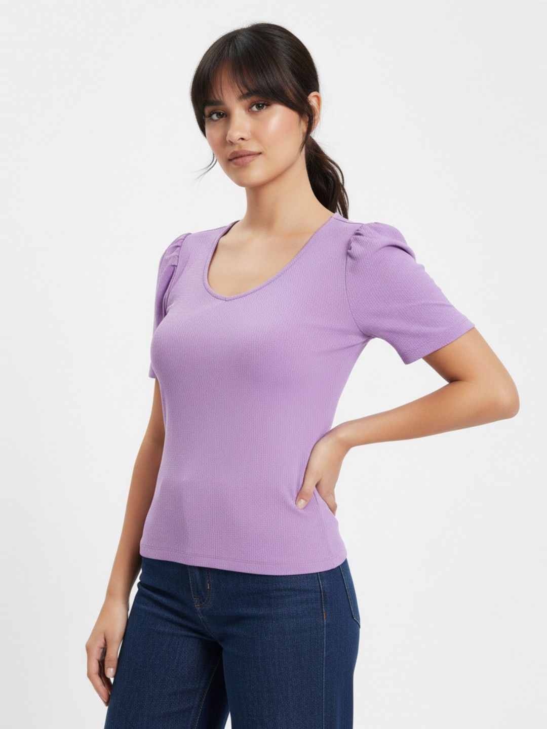 glitchez Ribbed Fitted Top