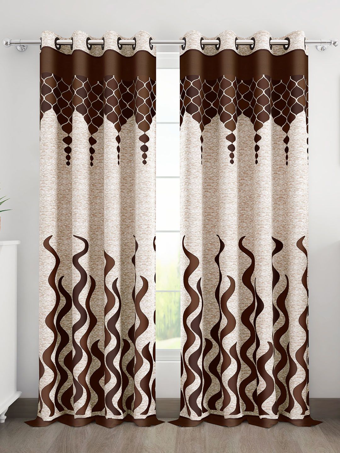 Story@home Brown 2 Pieces Door Curtain