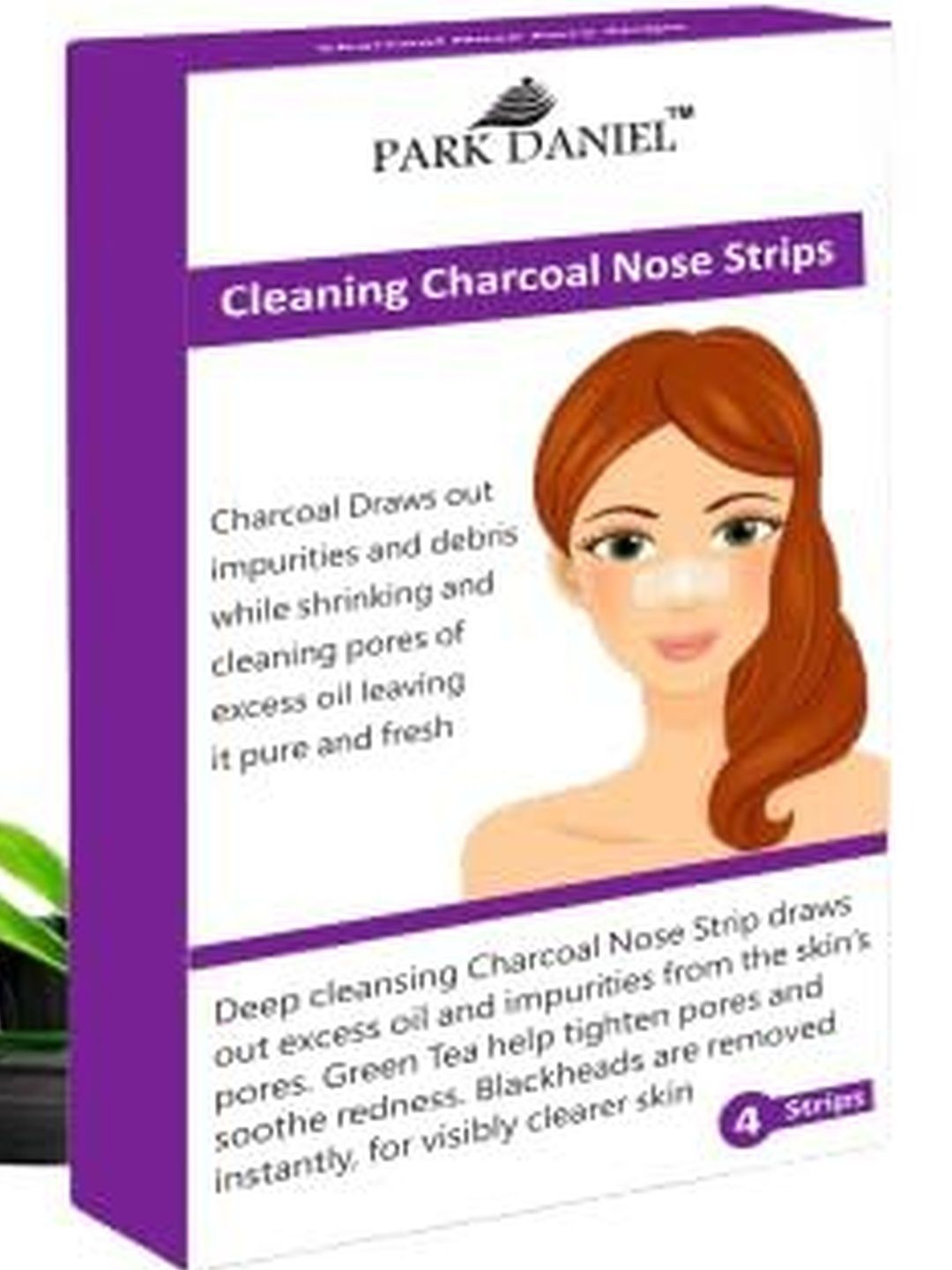 Park Daniel Bamboo Charcoal Blackheads Remover Nose Strips- 4 Strips