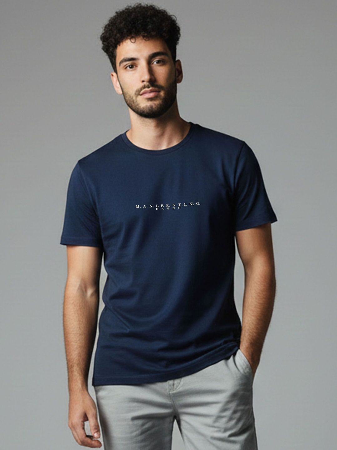 Davno Men Typography Printed T-shirt
