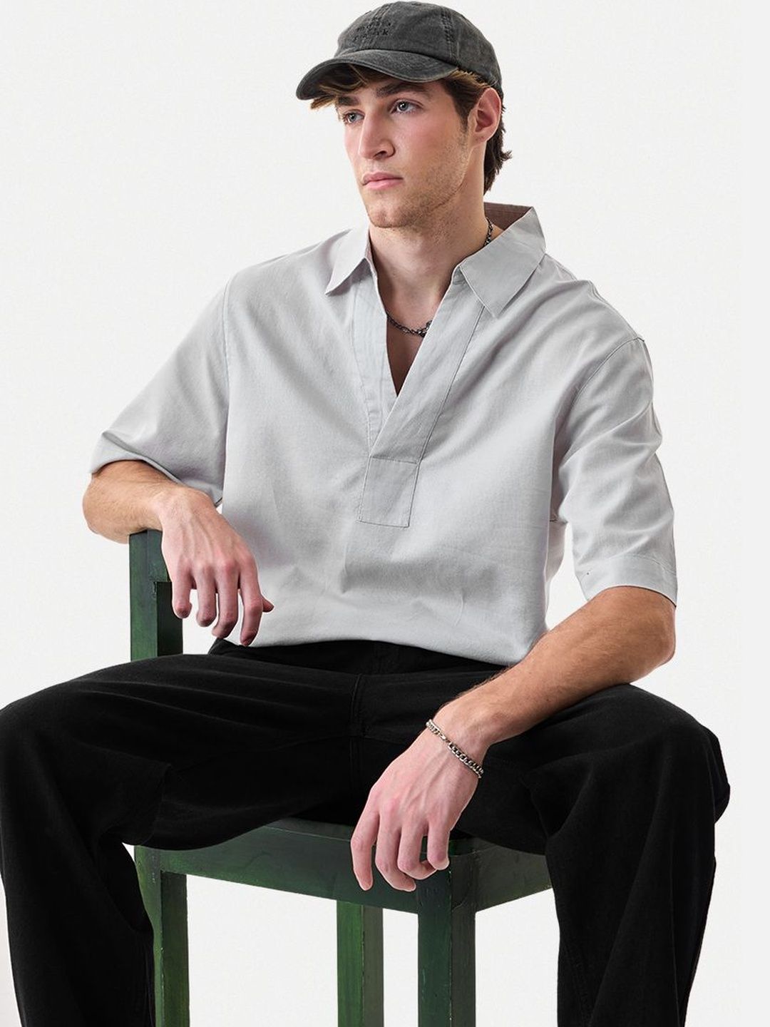 Snitch Cotton Linen Short Sleeves Shirt