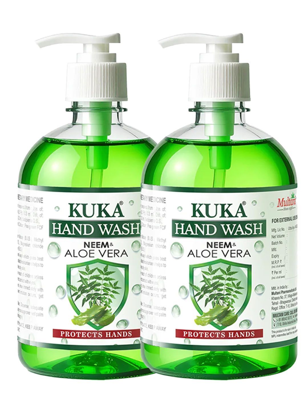 Buy Multani Set Of 2 Neem & Aloevera Hand Wash   500ml -  - Personal Care for Unisex