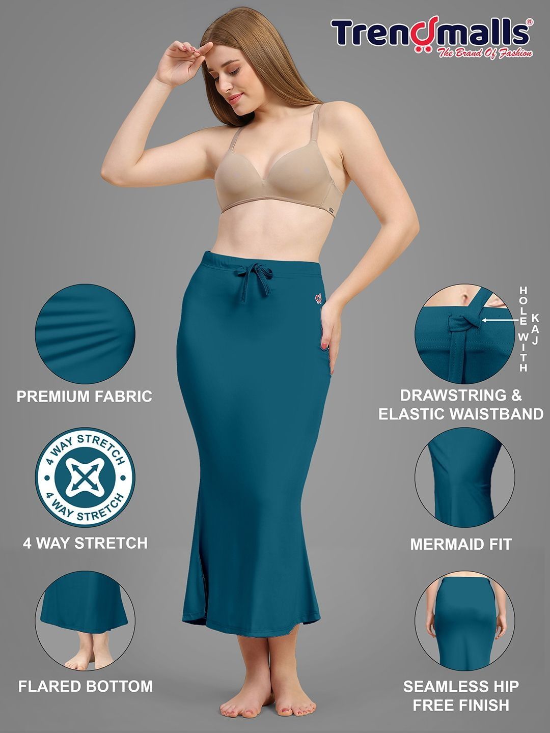 Buy Trendmalls Mermaid Fit Stretchable Saree Shapewear -  - Apparel for Women