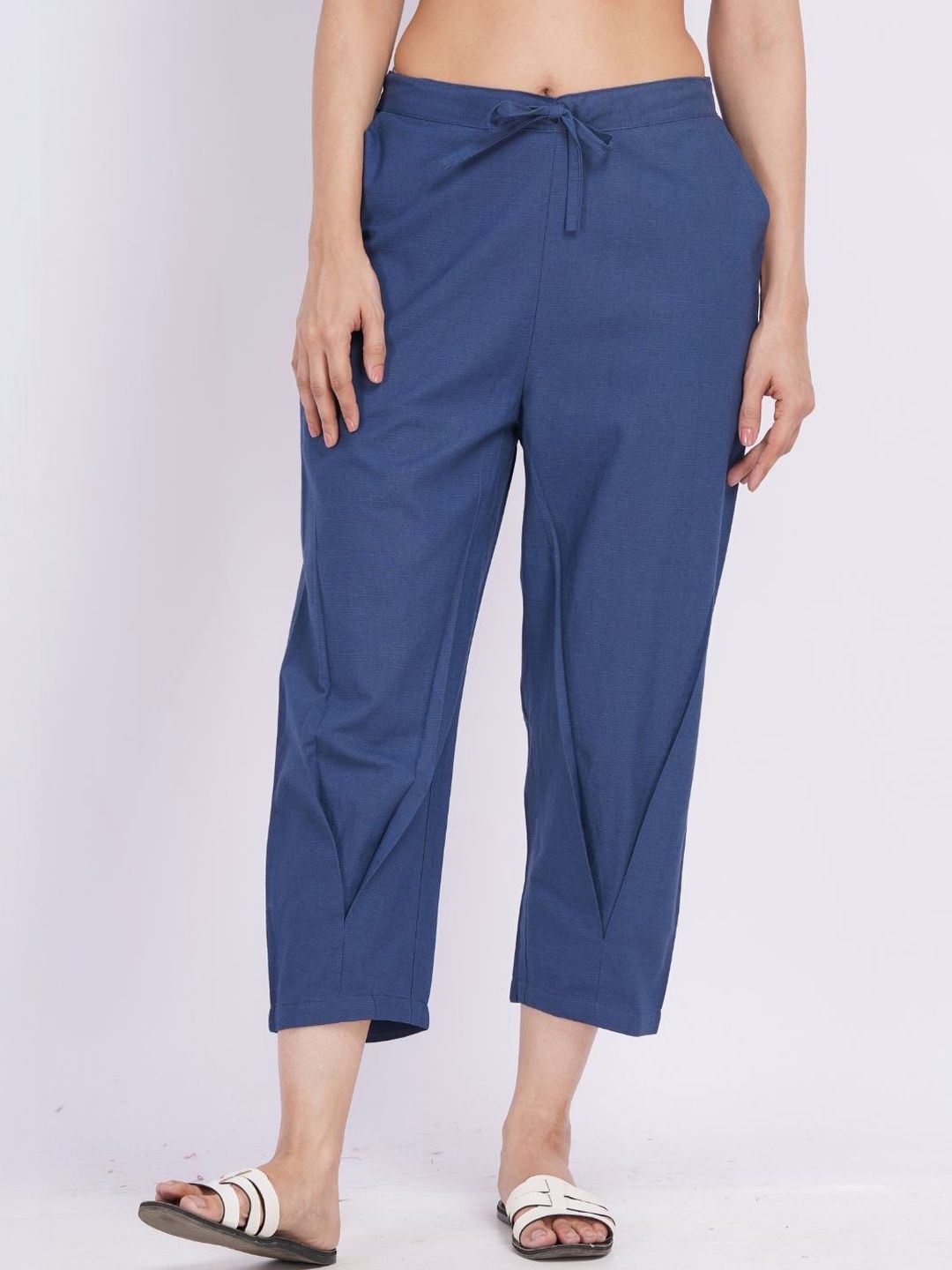Minimul Linen Blend Bottom Pleat Cigarette Pants
