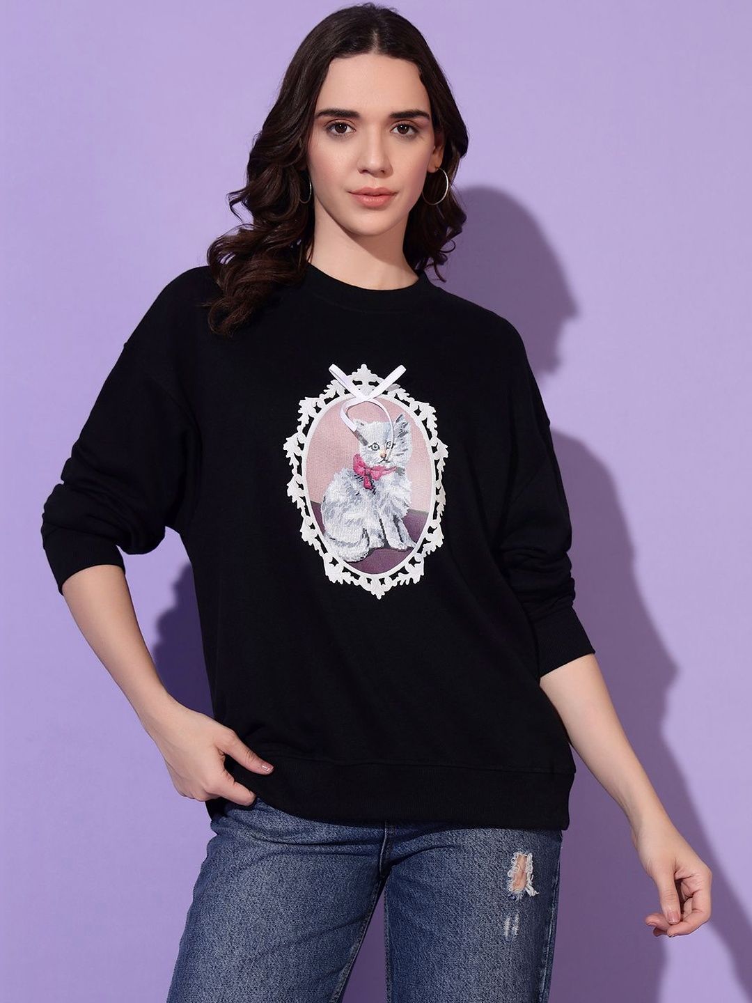 Blooming Tales Women Printed Sweatshirt