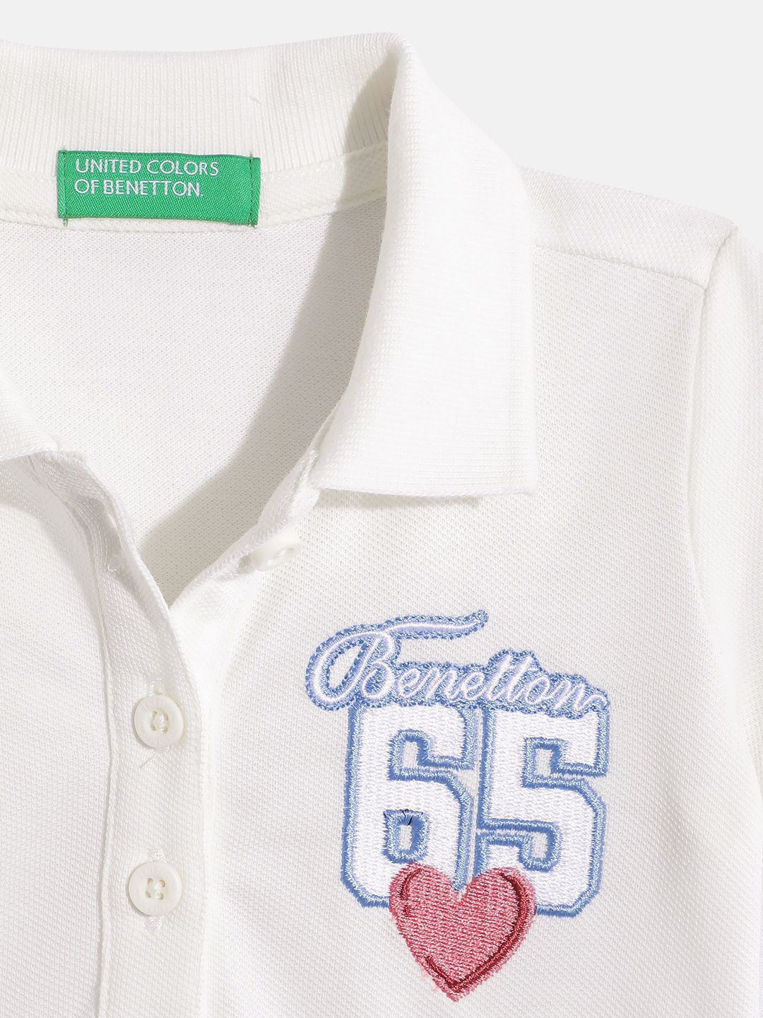 Girls Embroidered Polo Collar T-shirt 3