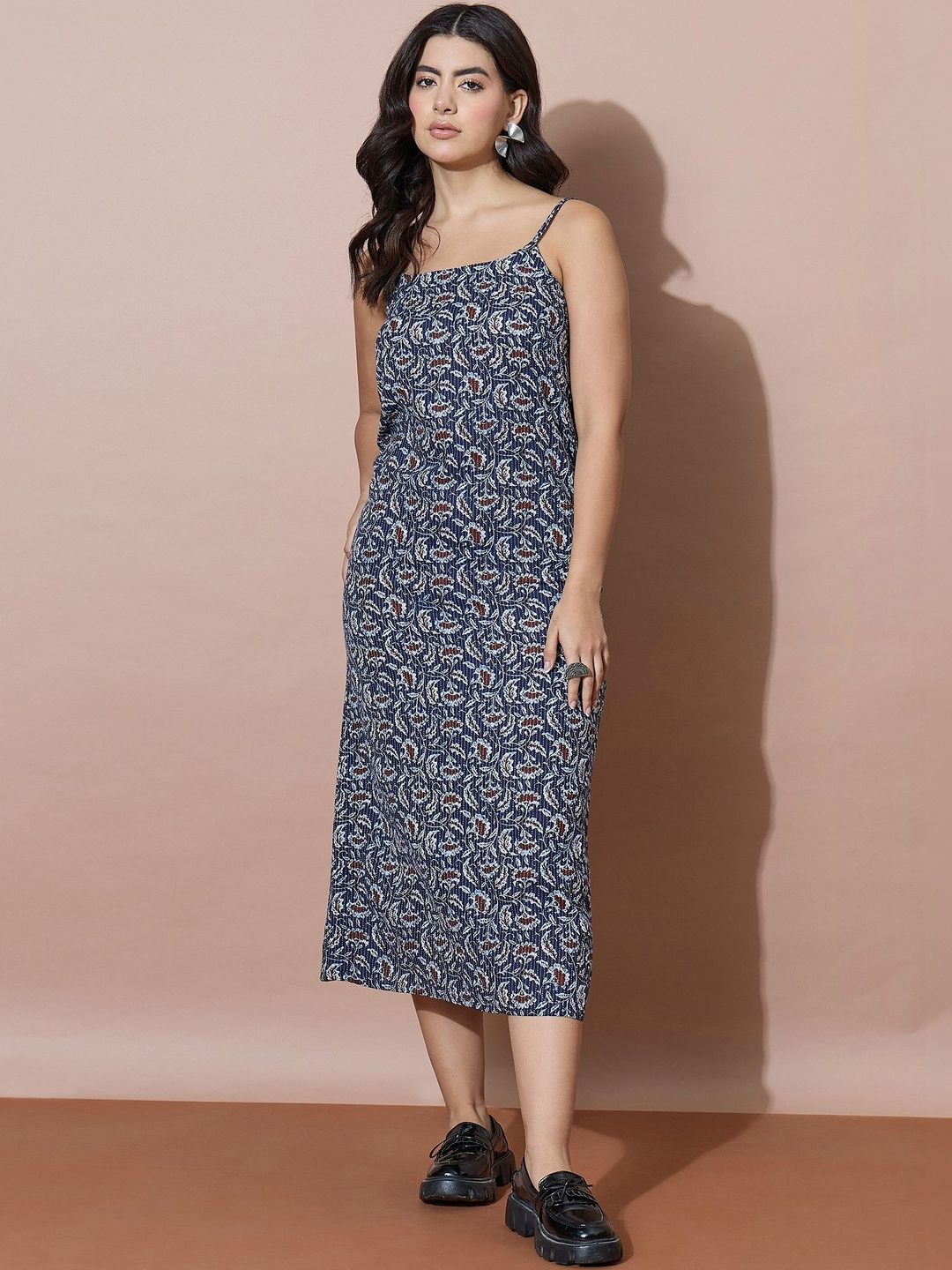 Varanga Print Sheath Midi Dress