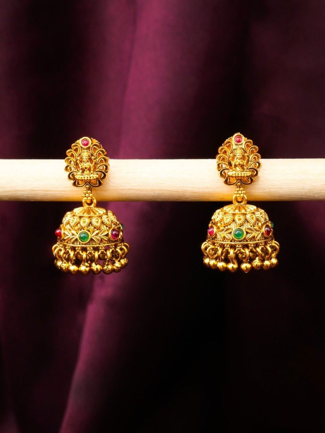 Buy South Temple Jewellery Floral Jhumkas Earrings -  - Accessories for Women