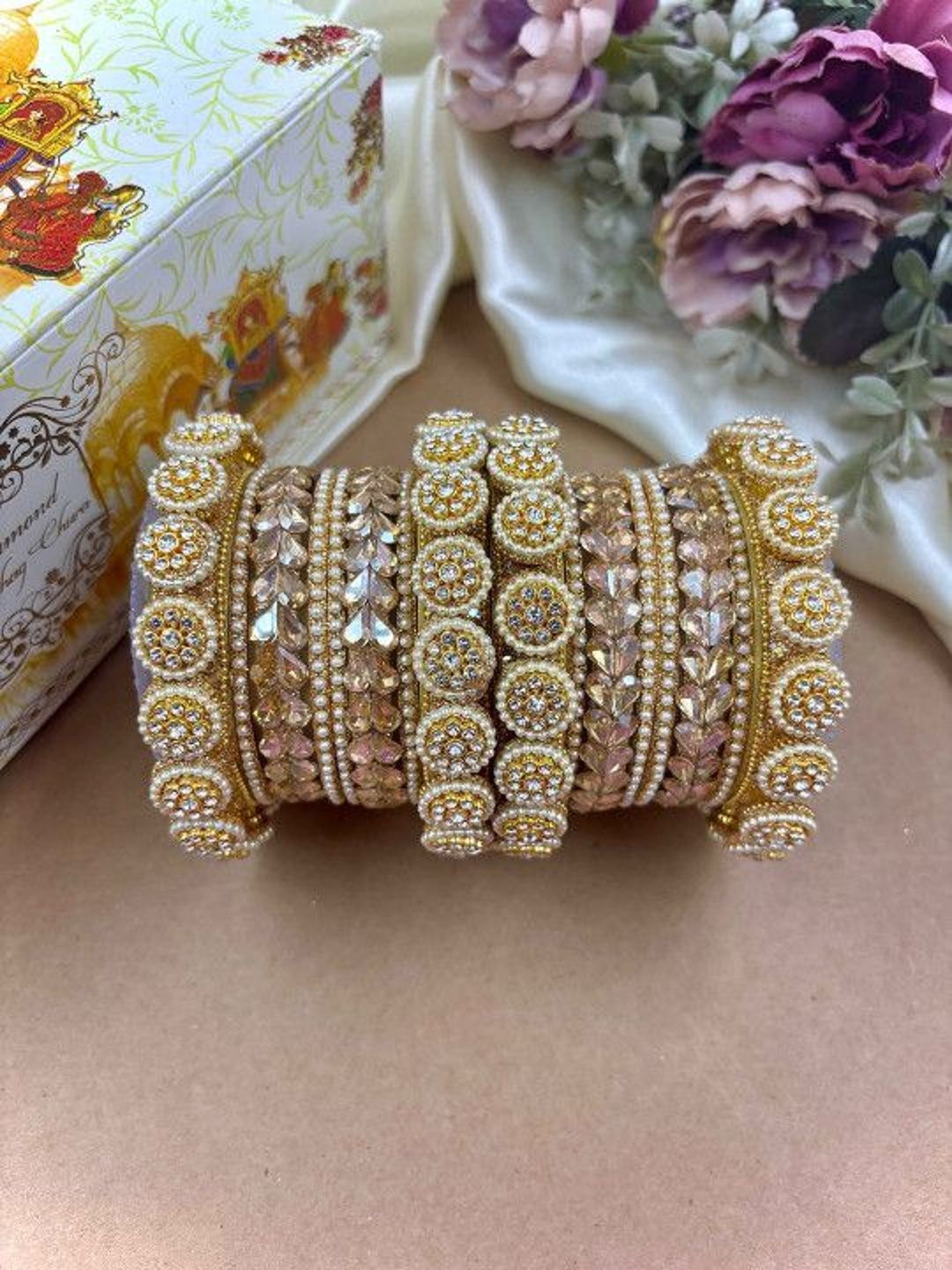 Buy Wedding Chuda By Hitesh Bangles Set Of 2 Stone Studded Bangles -  - Accessories for Women