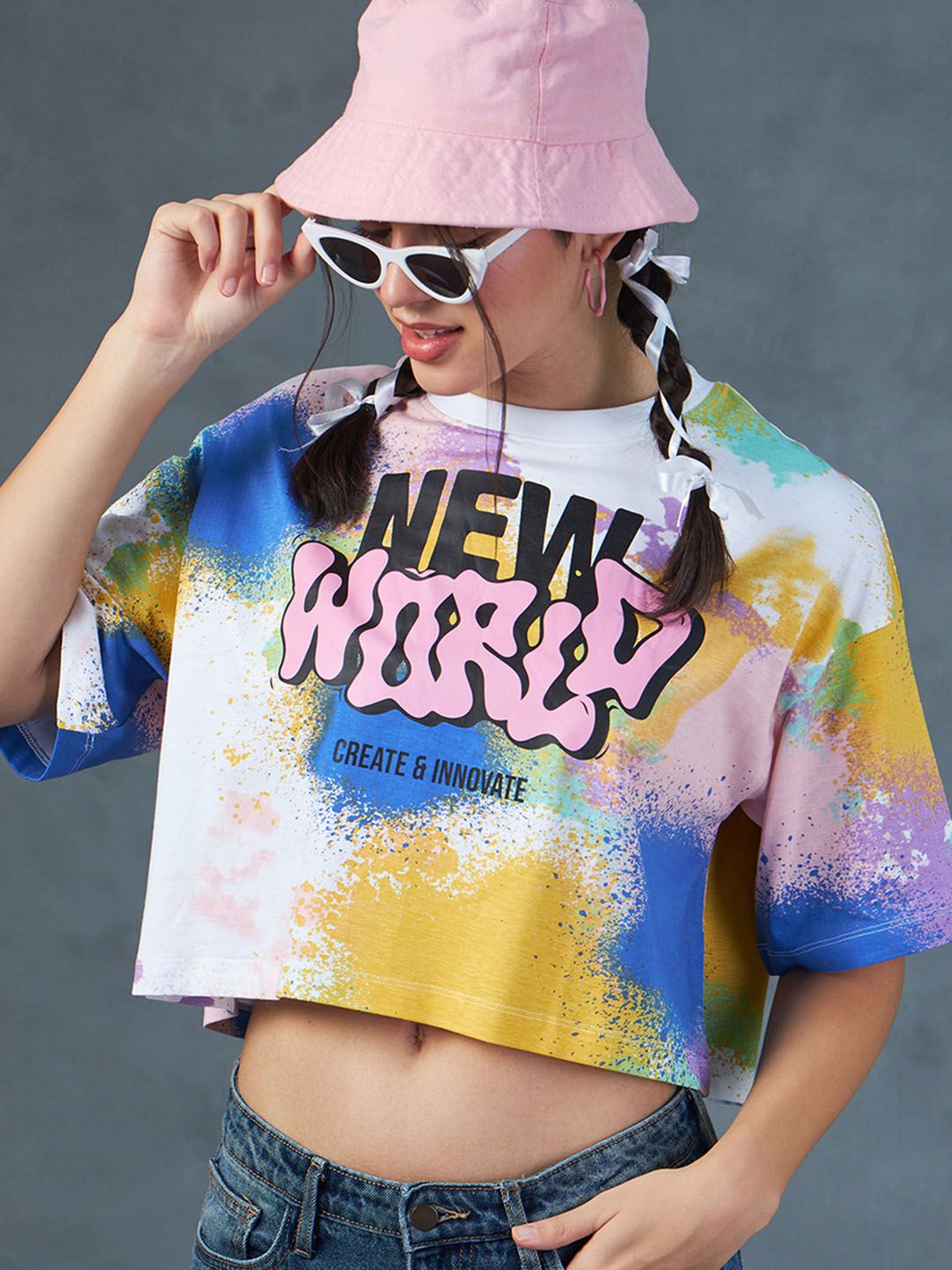 Bewakoof Women Printed Cut Outs  Oversized T-shirt