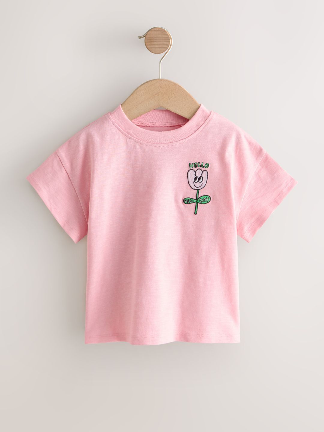 Girls Drop-Shoulder Sleeves Pure Cotton T-shirt