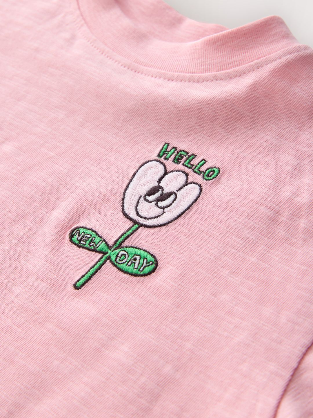 Girls Drop-Shoulder Sleeves Pure Cotton T-shirt 3
