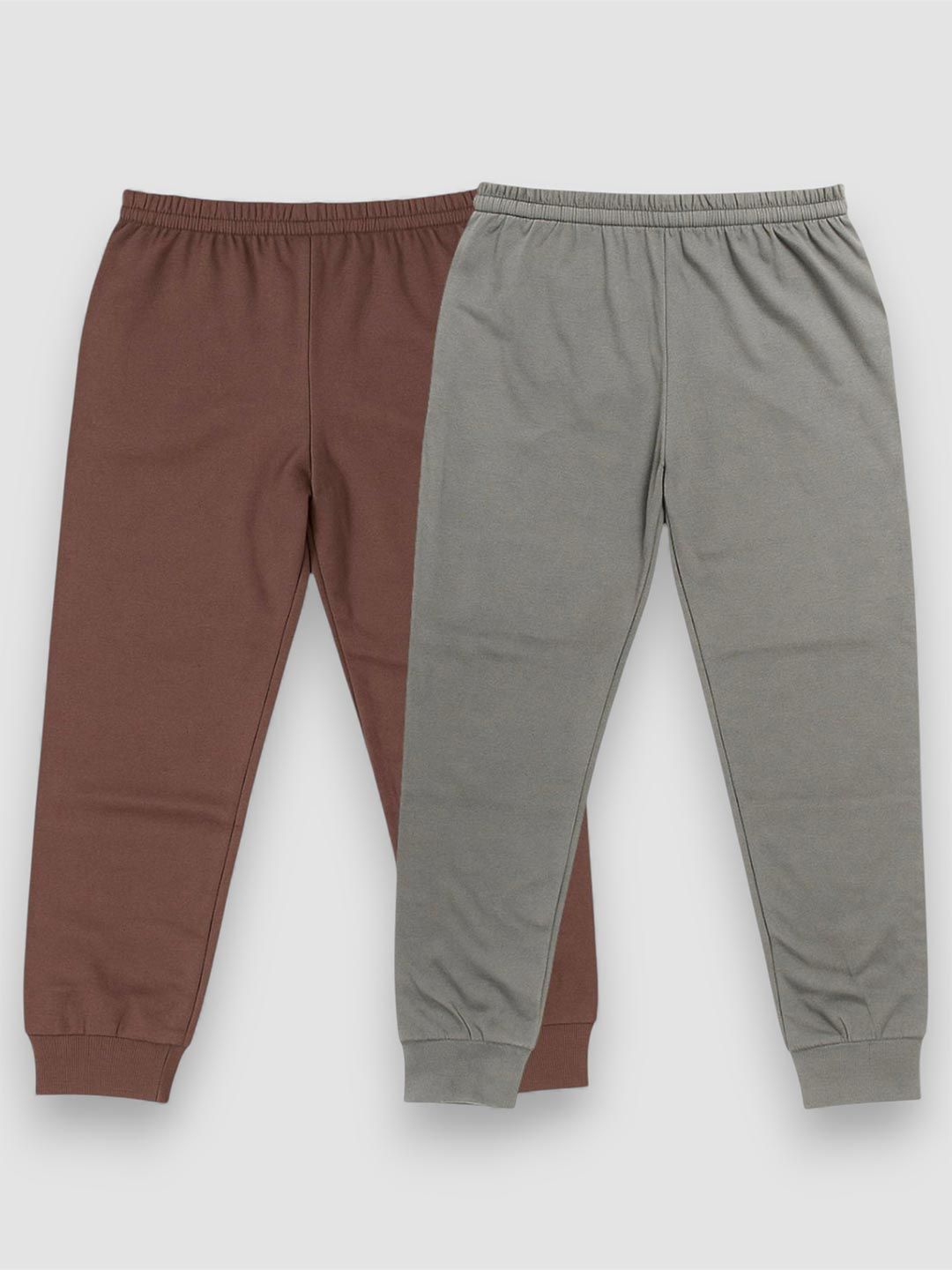 HuggleBug Kids Pack of 2 Solid Cotton Joggers
