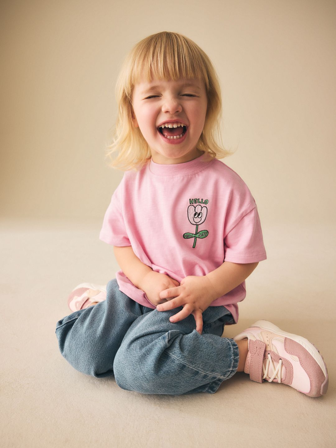 Girls Drop-Shoulder Sleeves Pure Cotton T-shirt 5