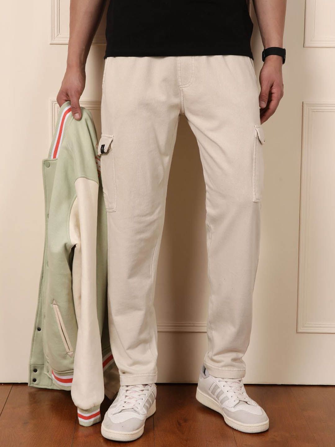 WROGN Men Cotton Mid Rise Cargo Trouser