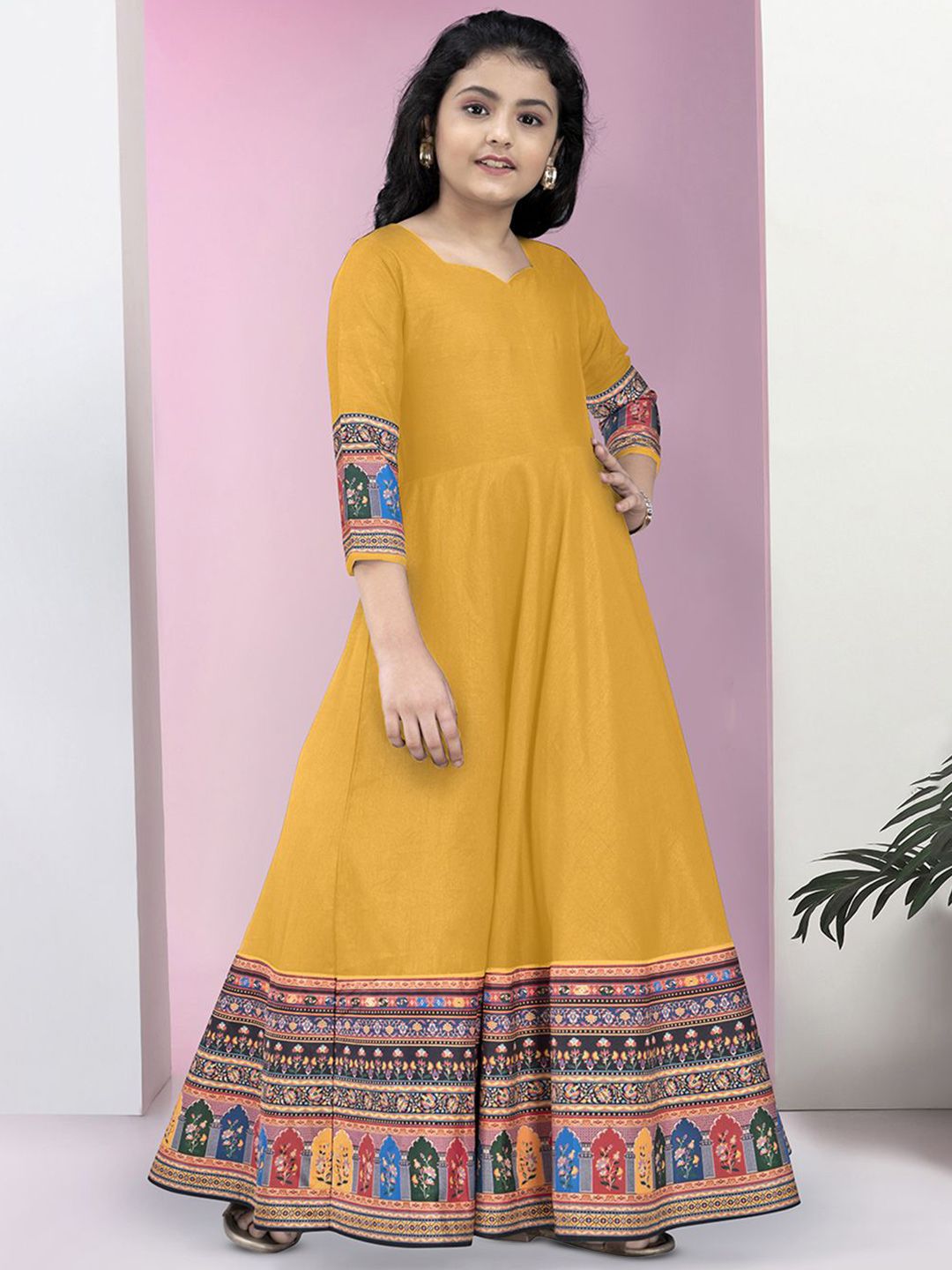 Girls Digital Printed Anarkali Maxi Dress 3