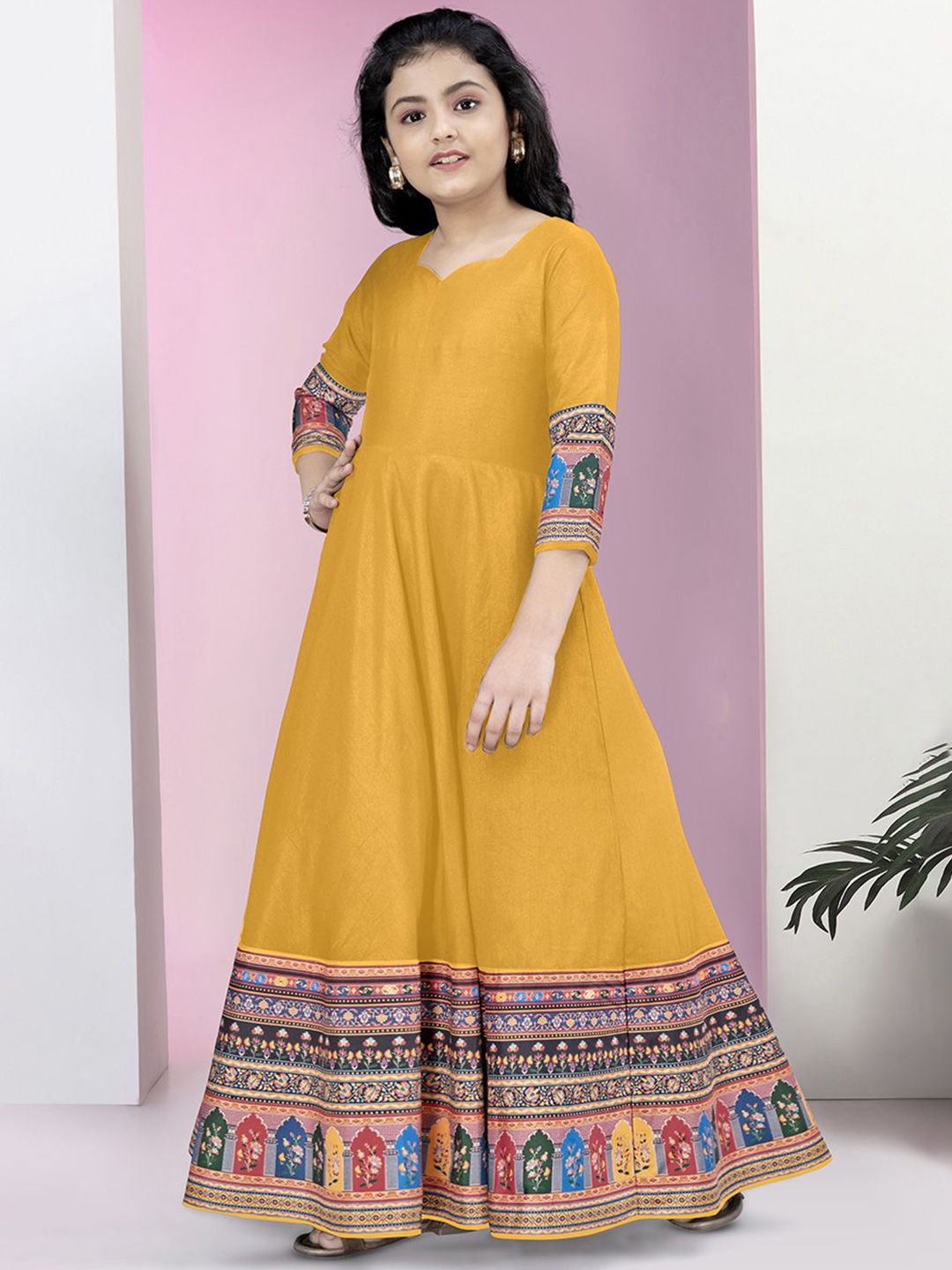 Girls Digital Printed Anarkali Maxi Dress 4