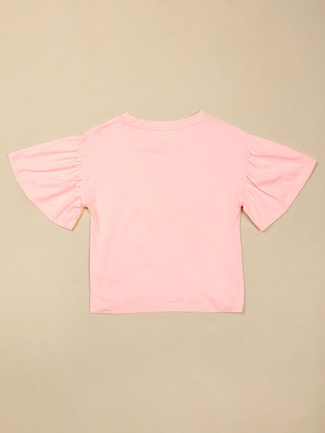 Girls Minions Printed Pure Cotton Round Neck Oversized Fit T-shirt 7