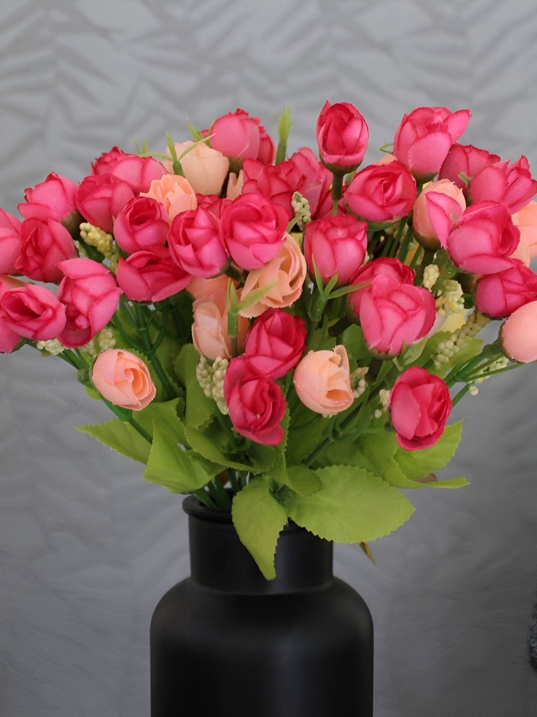 TIED RIBBONS Pink & Green 2 Pieces Peony Artificial Flower
