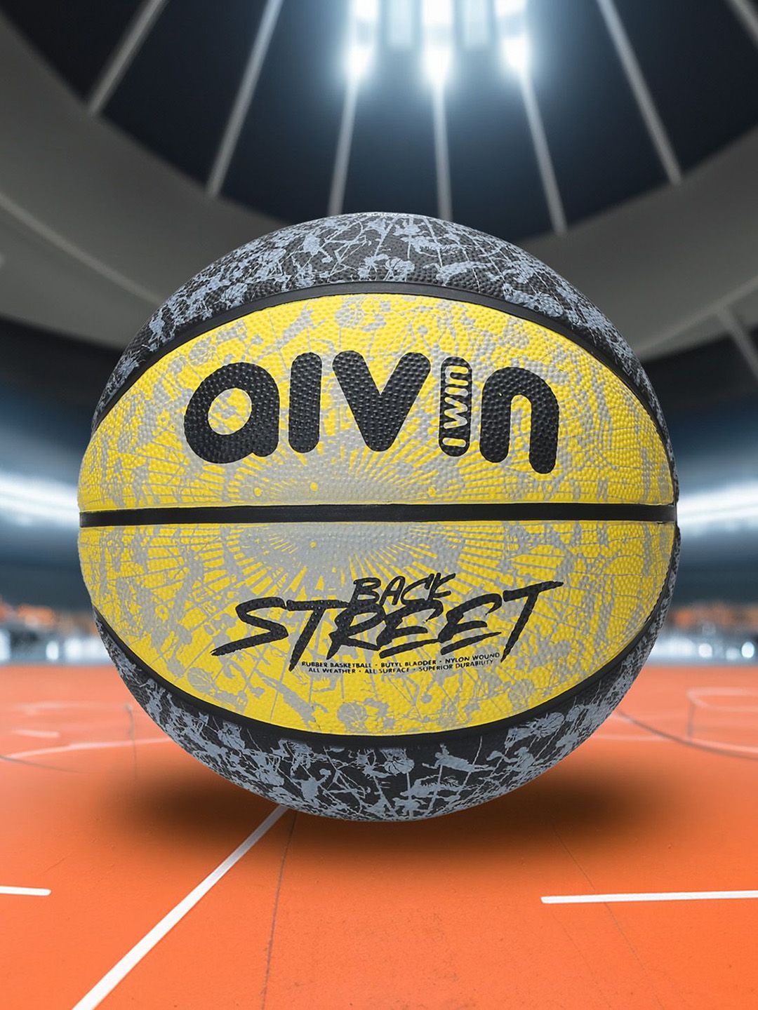 Aivin Back Street Basketball Yellow And Blue Size 7