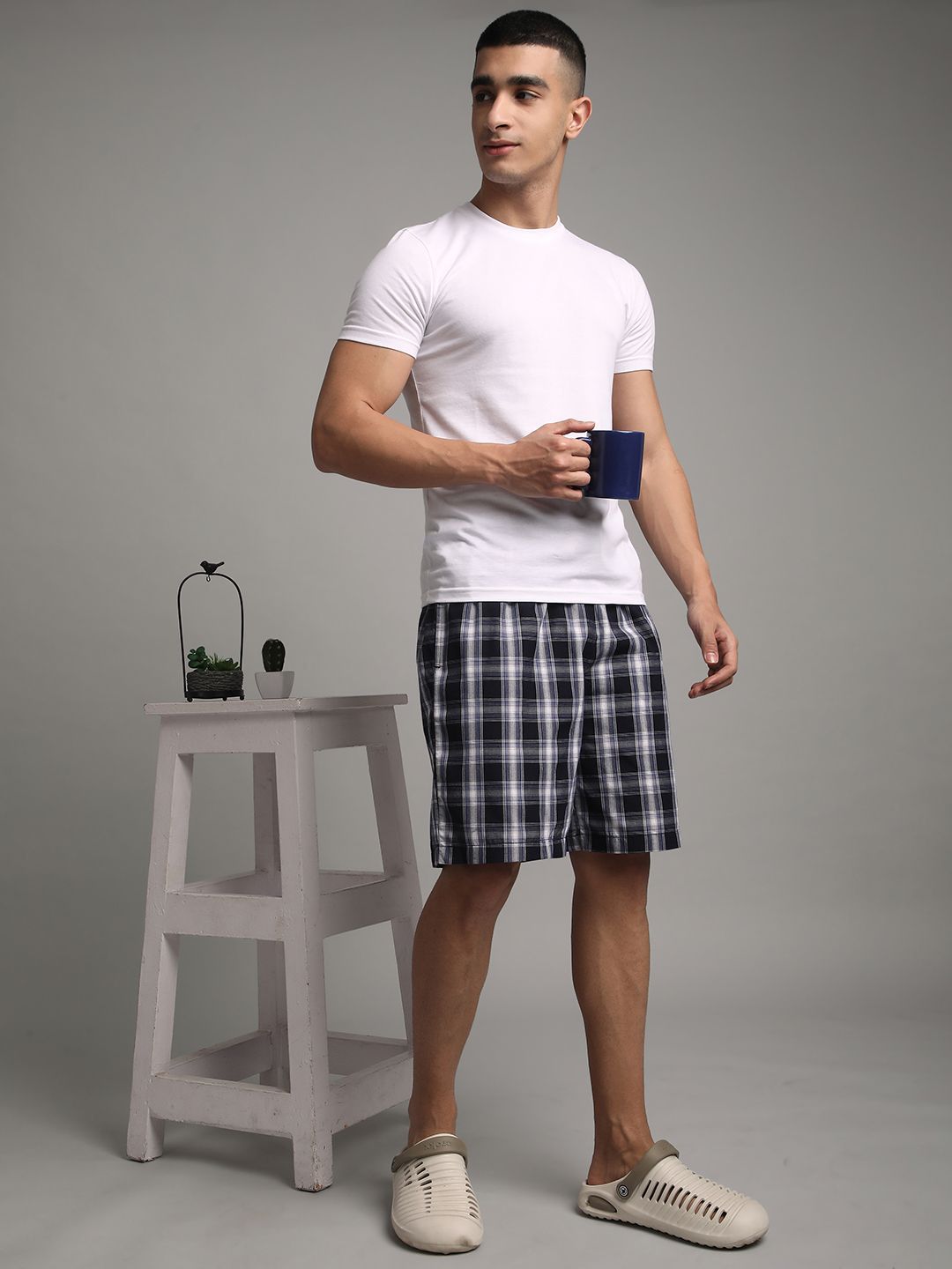 BStories Men Checked Lounge Shorts