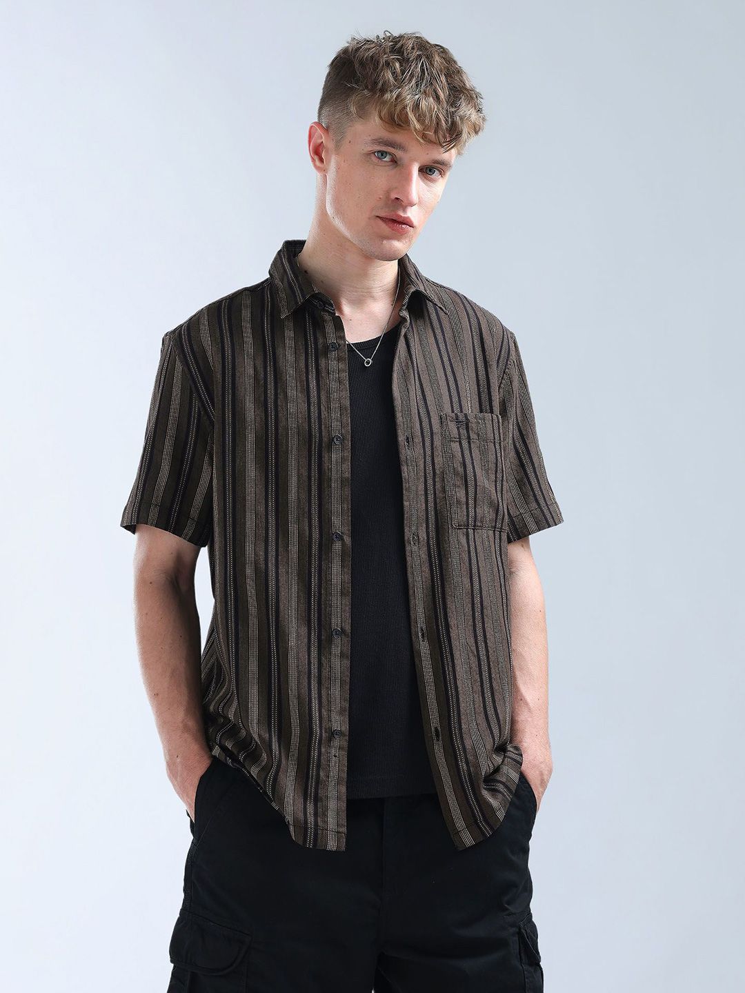 Flying Machine Men Classic Opaque Striped Casual Shirt