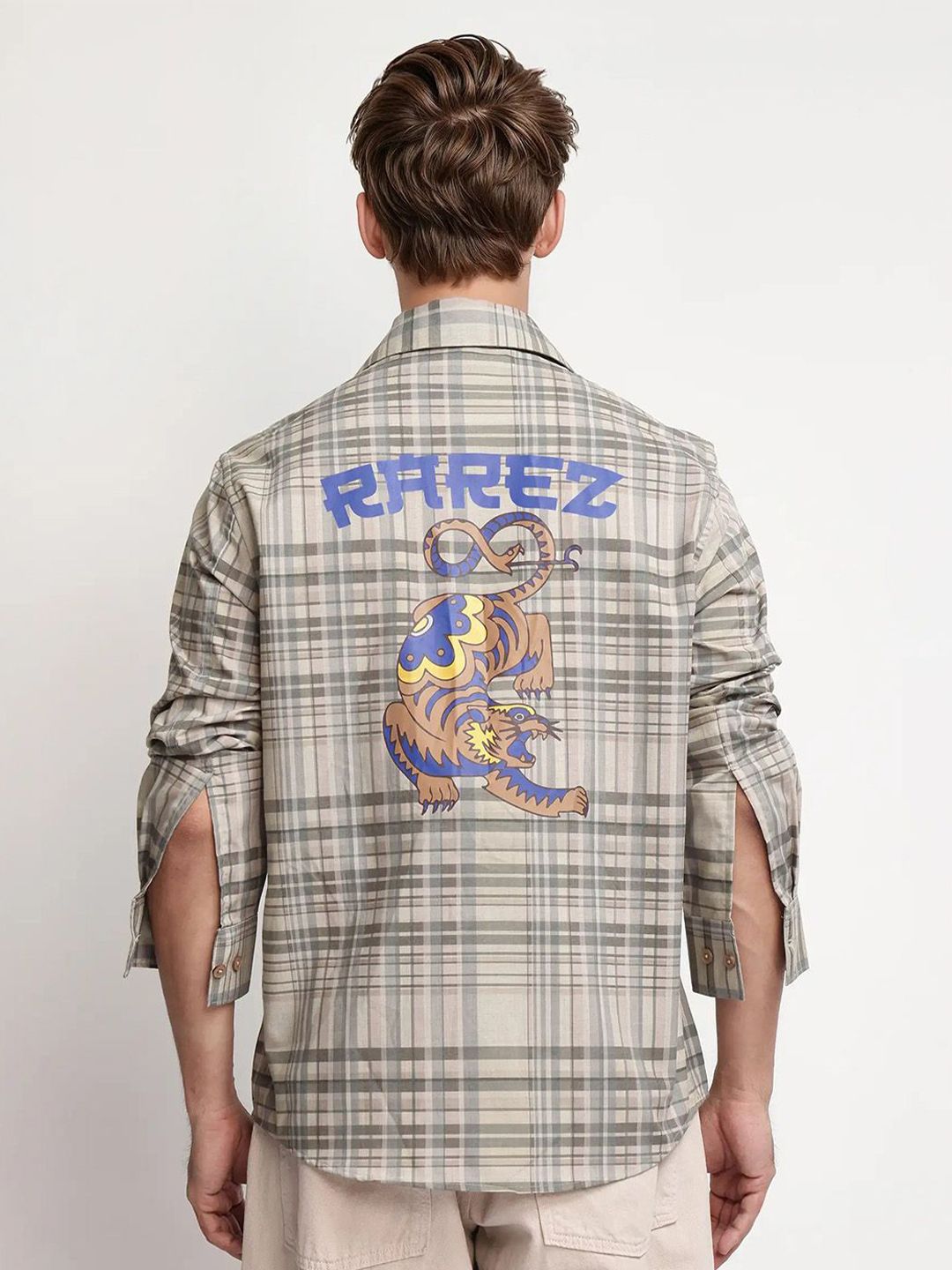 RARE RABBIT Men Comfort Tartan Checks Opaque Checked Casual Shirt
