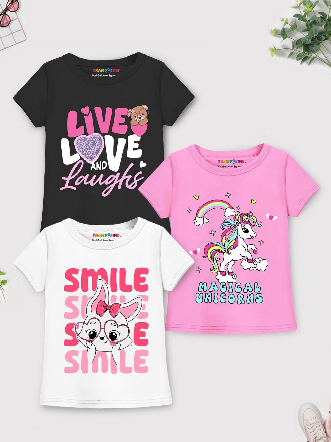 YK X Trampoline Girls 3 Printed Applique T-shirt