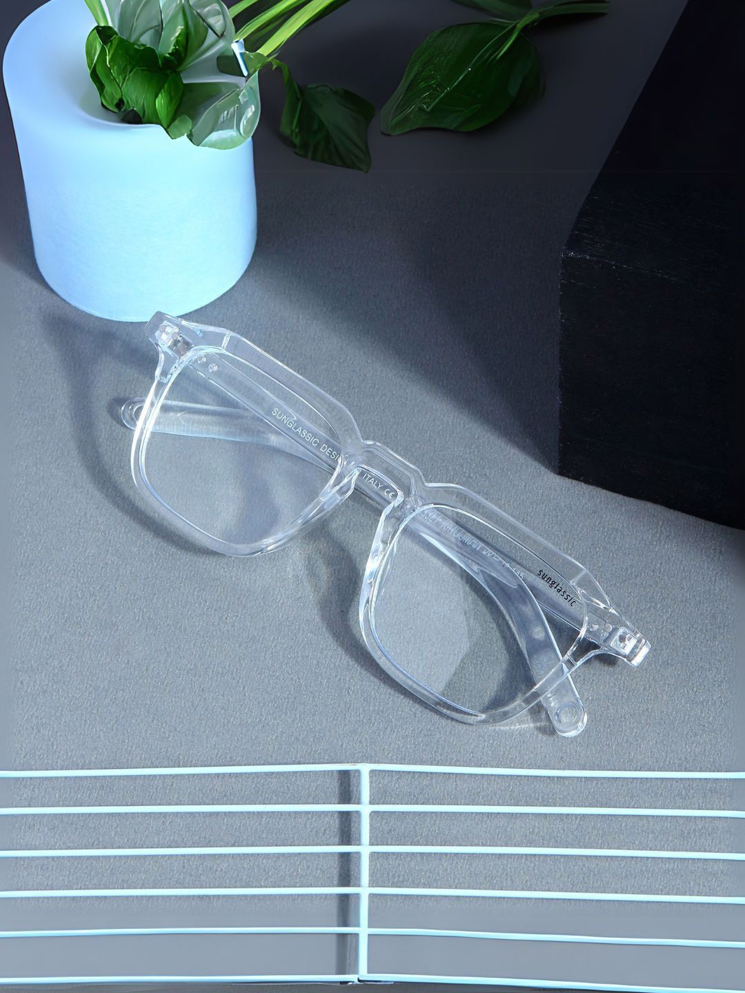 SUNGLASSIC Unisex Kingsman Clear Square Sunglasses KINGSMAN
