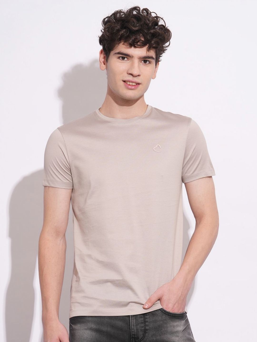 Being Human Men Solid Round Neck Cotton Slim Fit T-shirt