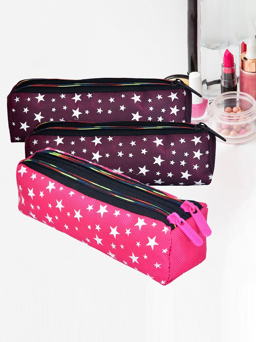 Kuber Industries Pack Of 3 Printed Storage Jewellery Utility Pouch