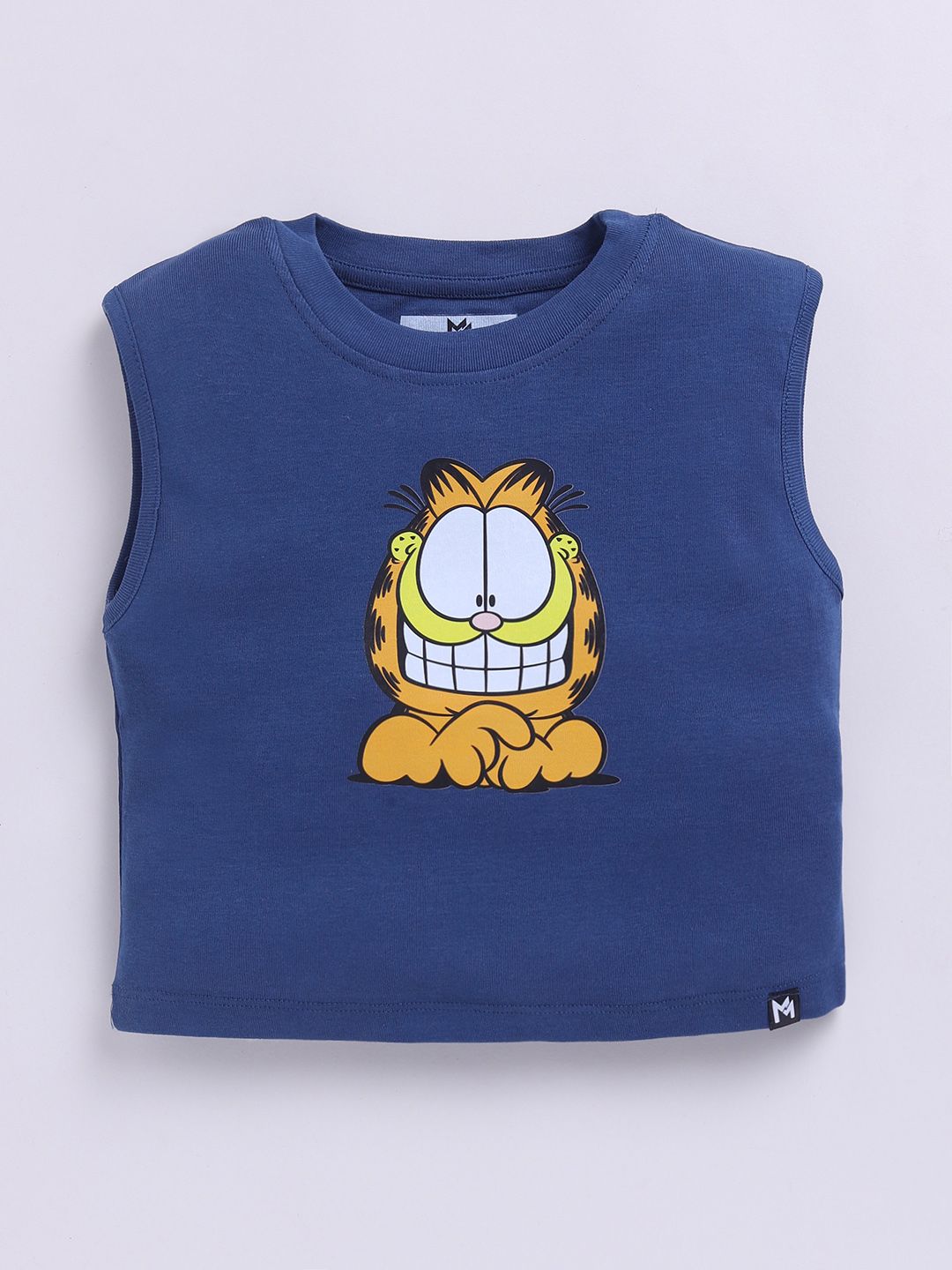 X Minute Mirth Girls Garfield Printed Cotton Tank Crop Top 2