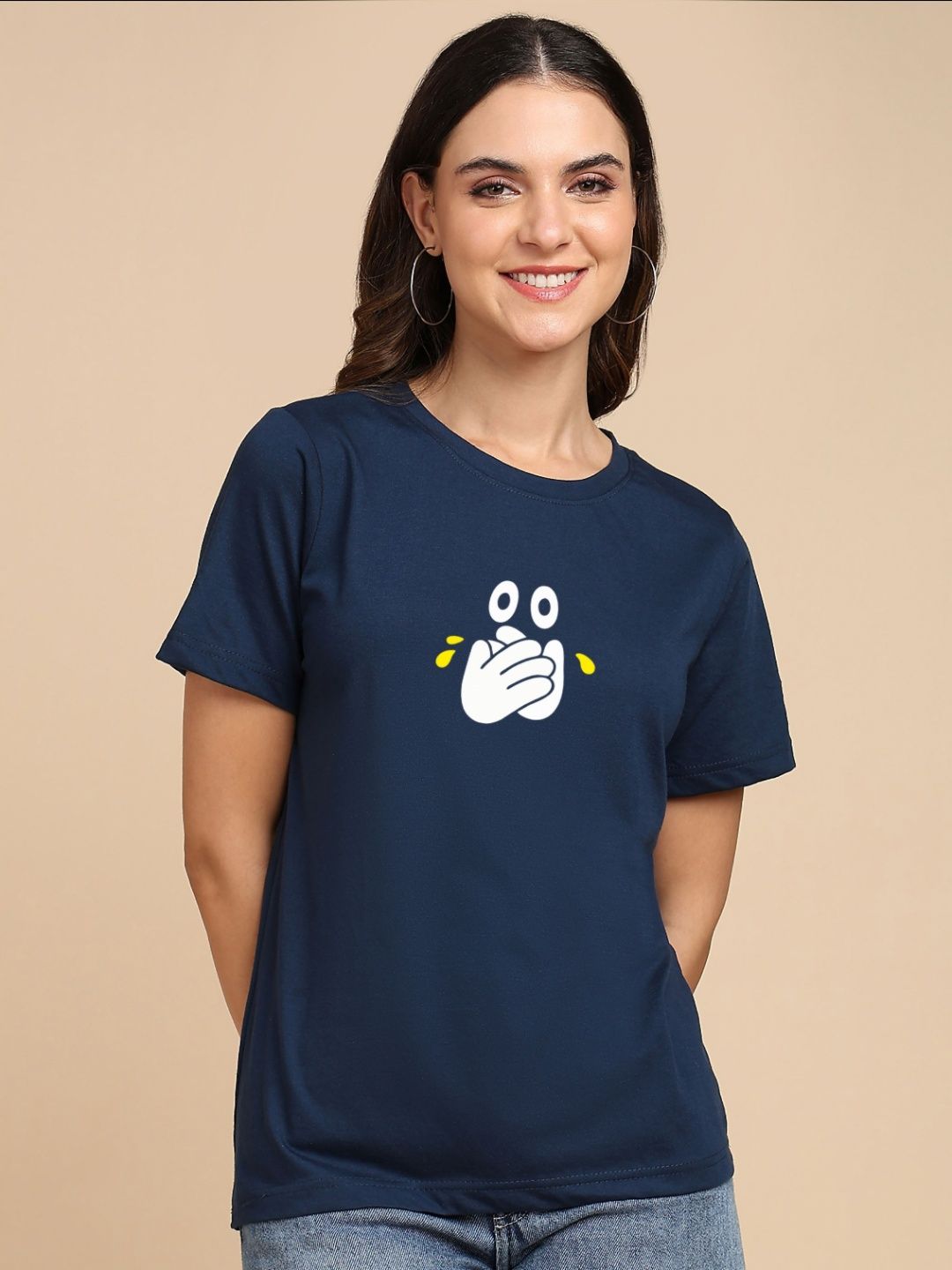 Adyavastram Women Printed Applique T-shirt