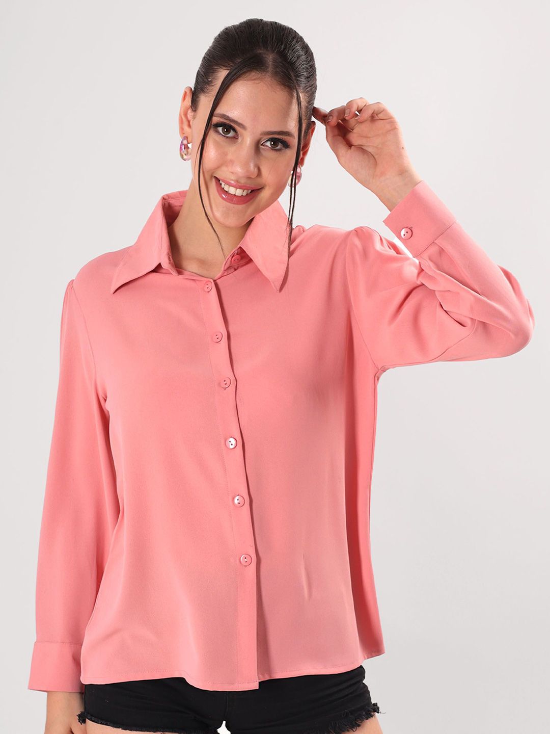 clobug Women Relaxed Opaque Casual Shirt