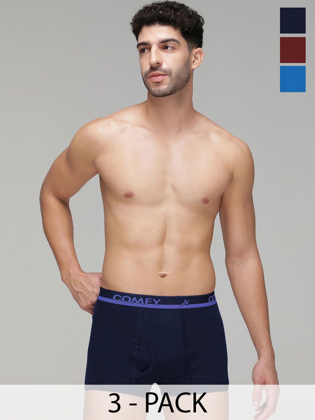 AMUL COMFY Pack Of 3 Cotton Mini Trunks