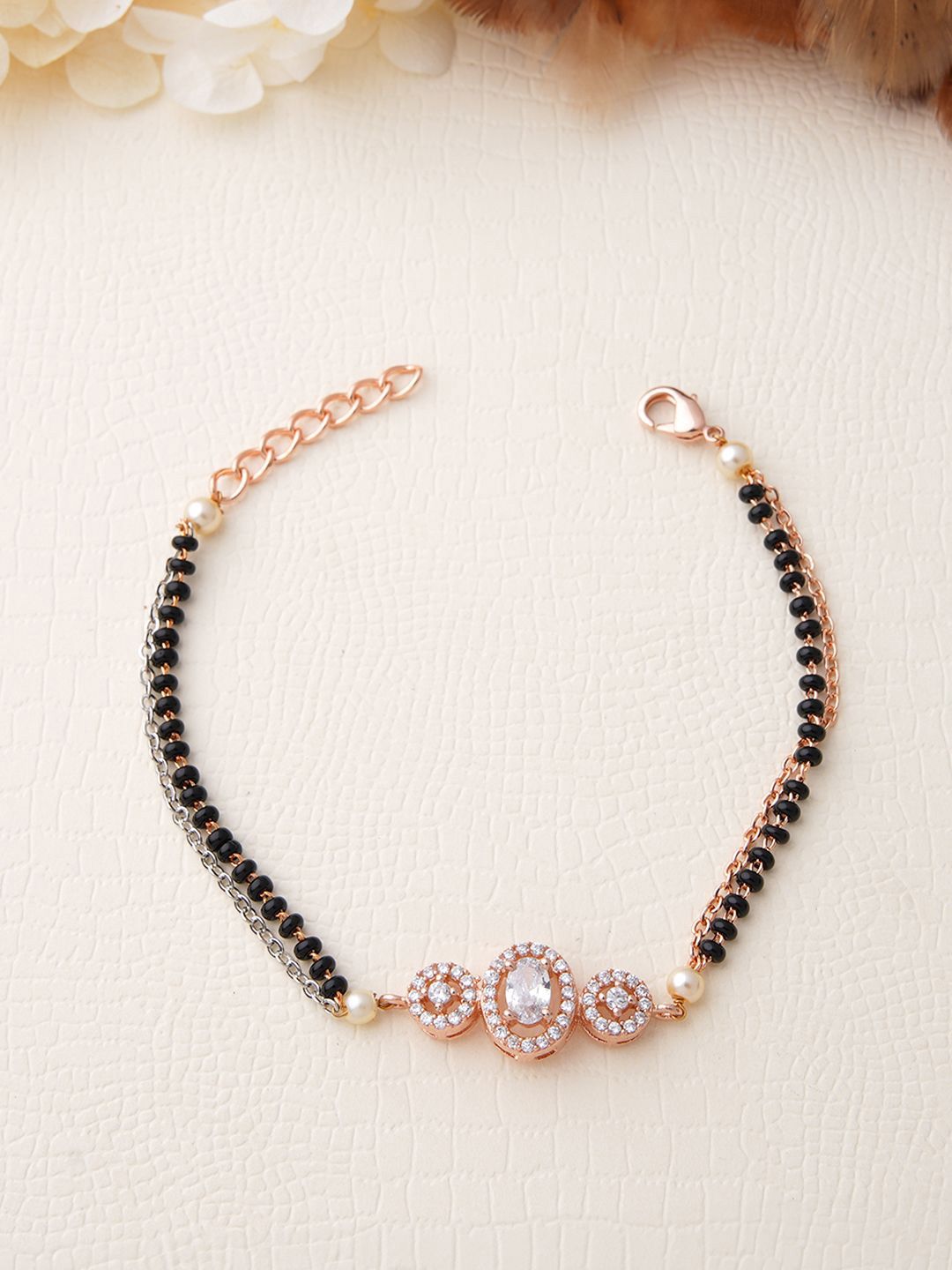 SWASHAA Women Rose Gold-Plated Wraparound Bracelet