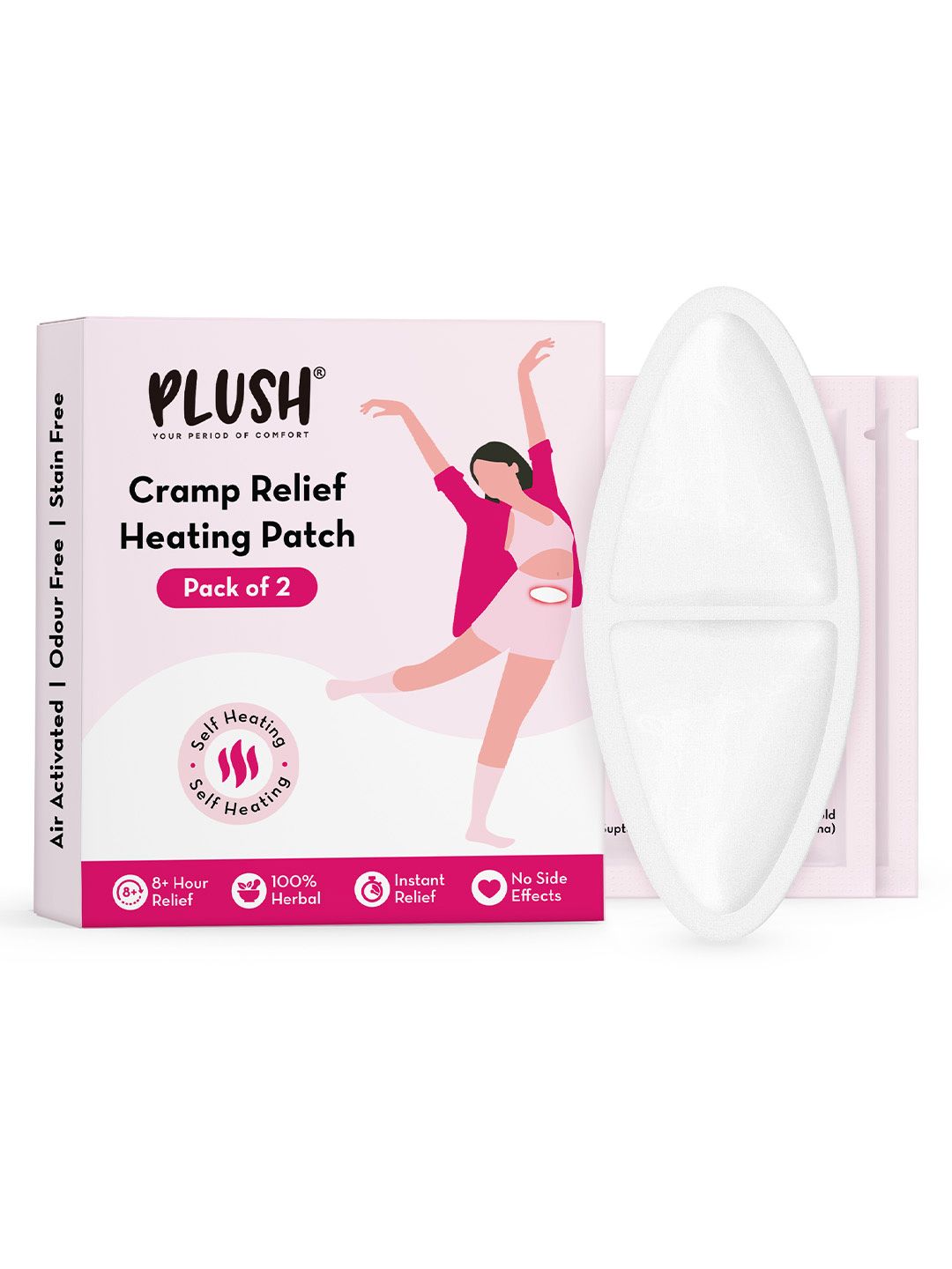 Plush Period Cramp Relief Heating Patch - 2 Heat Patches