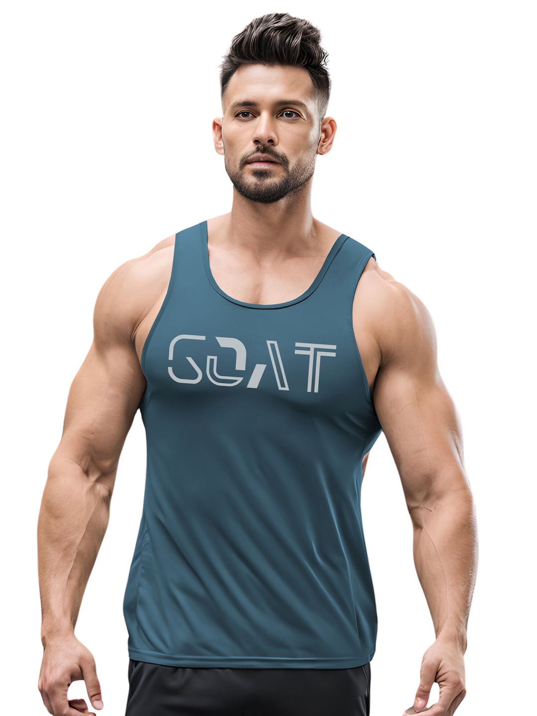 3Colors Printed InnerwearVests VEST-NCUT-GOAT-AF BLUE_M