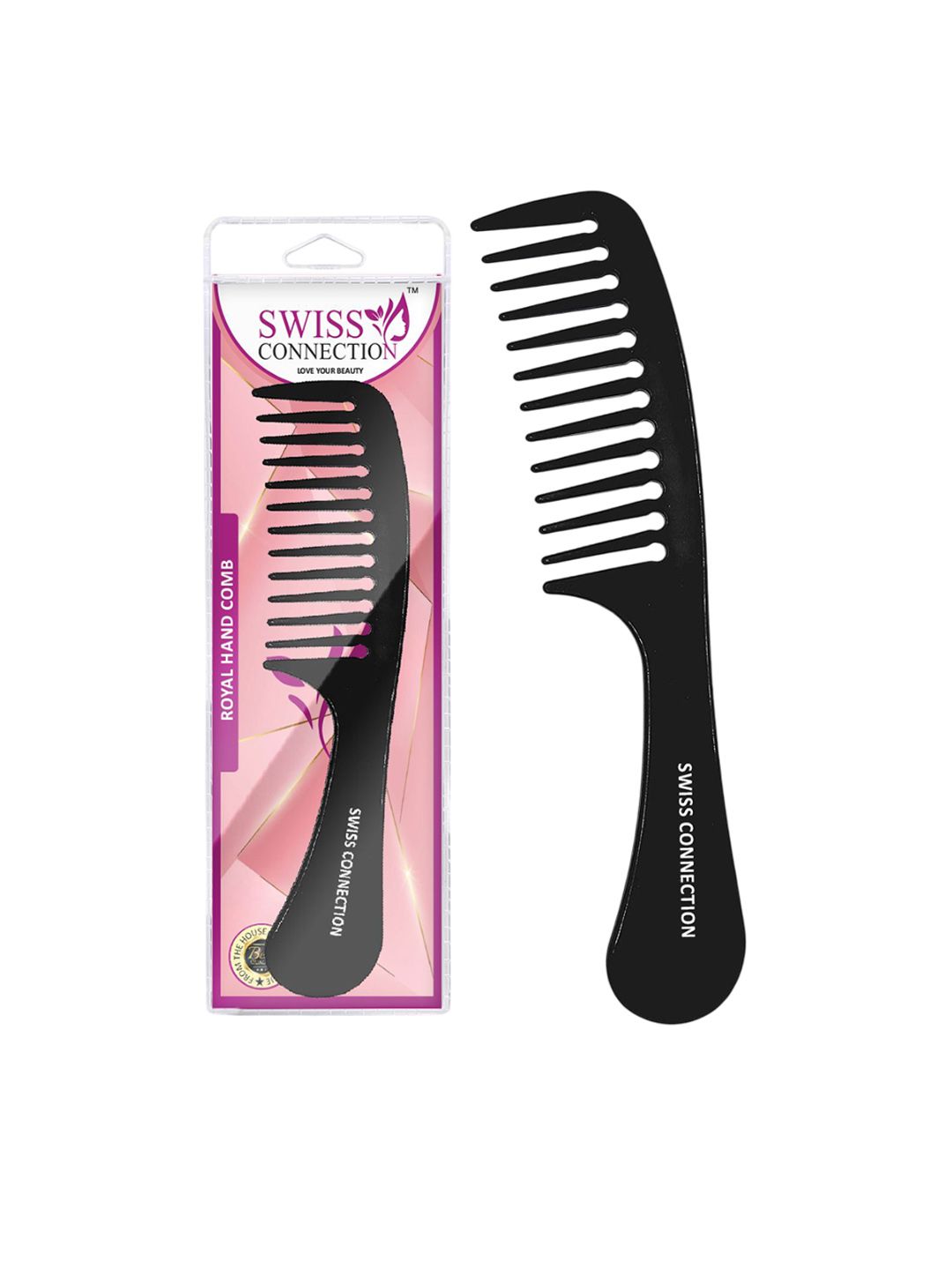 Swiss Connection Unisex Royal Hand Rat-Tail Comb 112 Black