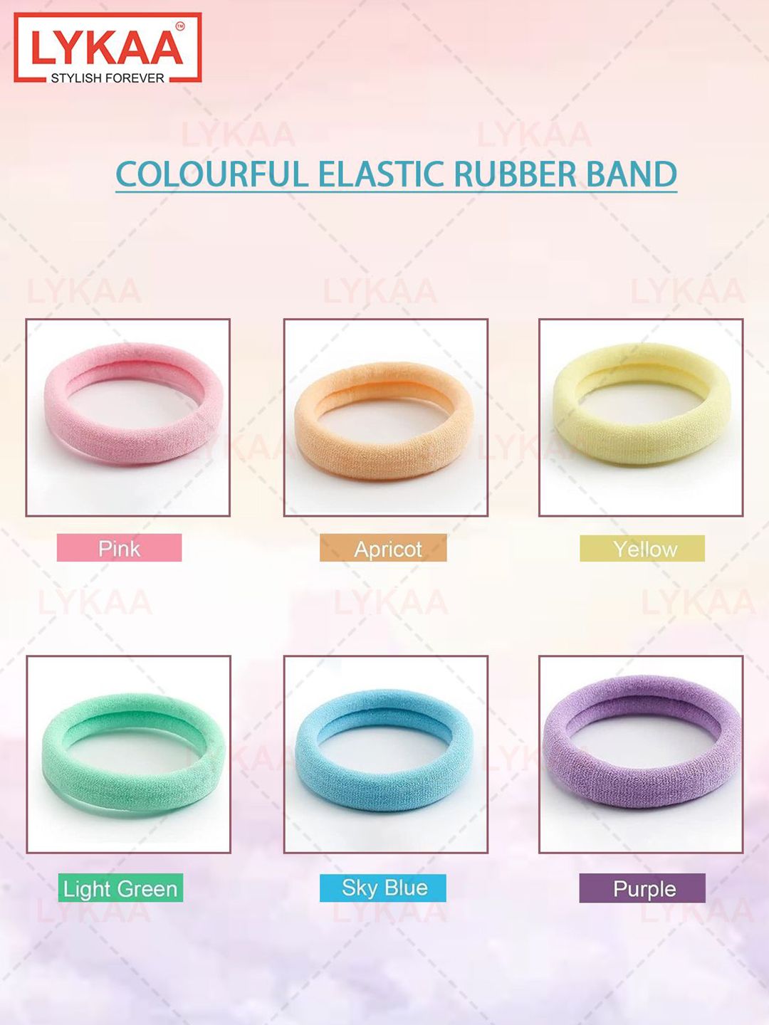 LYKAA Set of 20 Assorted Soft & Stretchable Cotton Elastic Rubber Bands