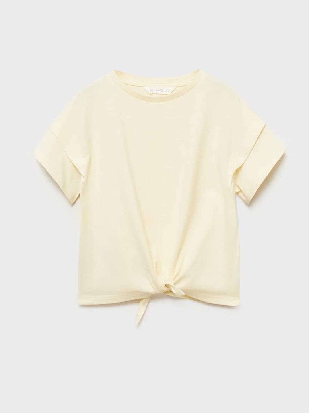 Mango Kids Girls Layered Extended Sleeves T-shirt with Waist Tie Up