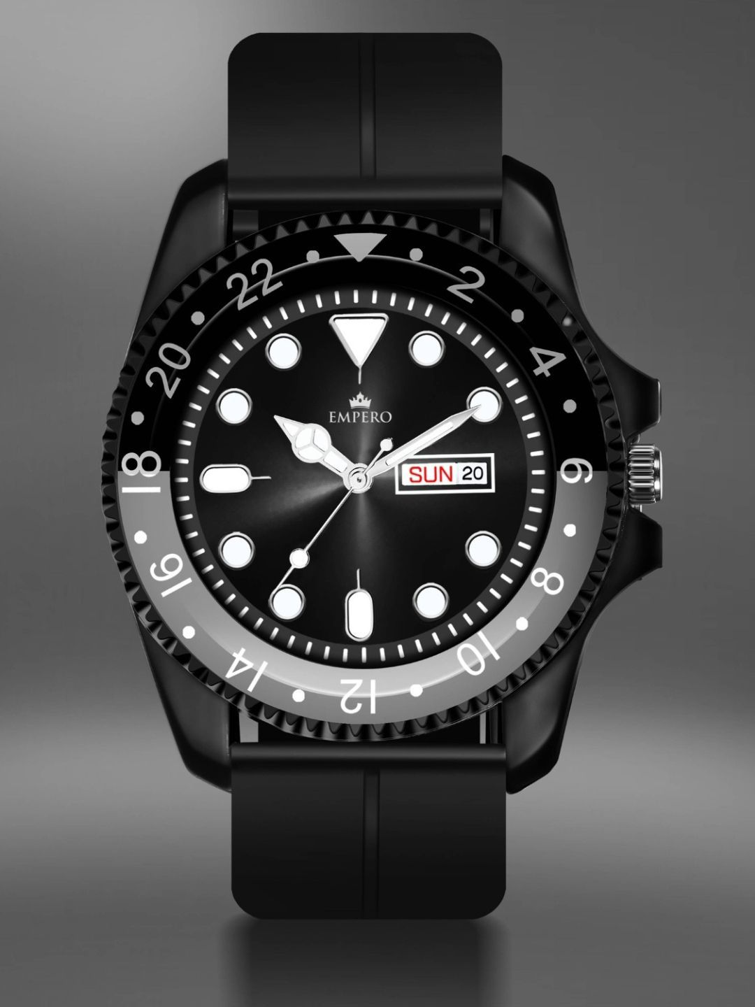 EMPERO Men Brass Dial & Wrap Around Straps Analogue Multi Function Watch EAB205 Black Magnet Strap Full