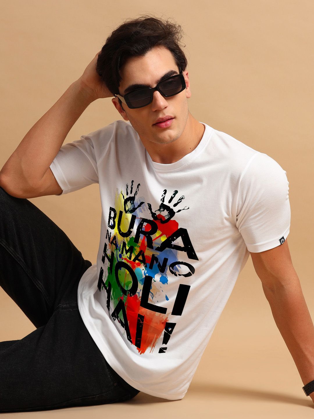 Bushirt Men Typography Holi Printed T-shirt