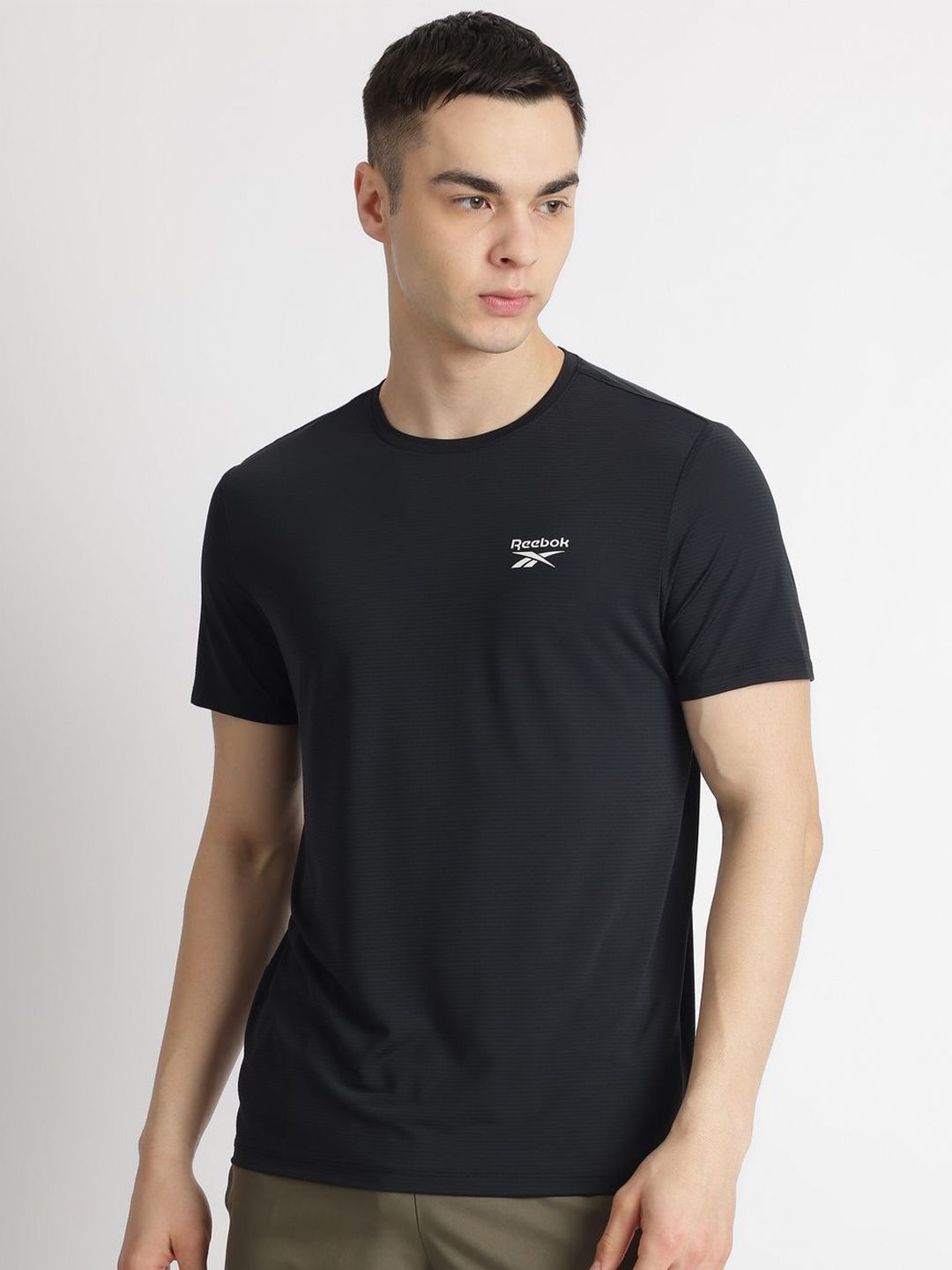 Reebok Brand Logo Printed Round Neck Short Sleeve T-Shirt