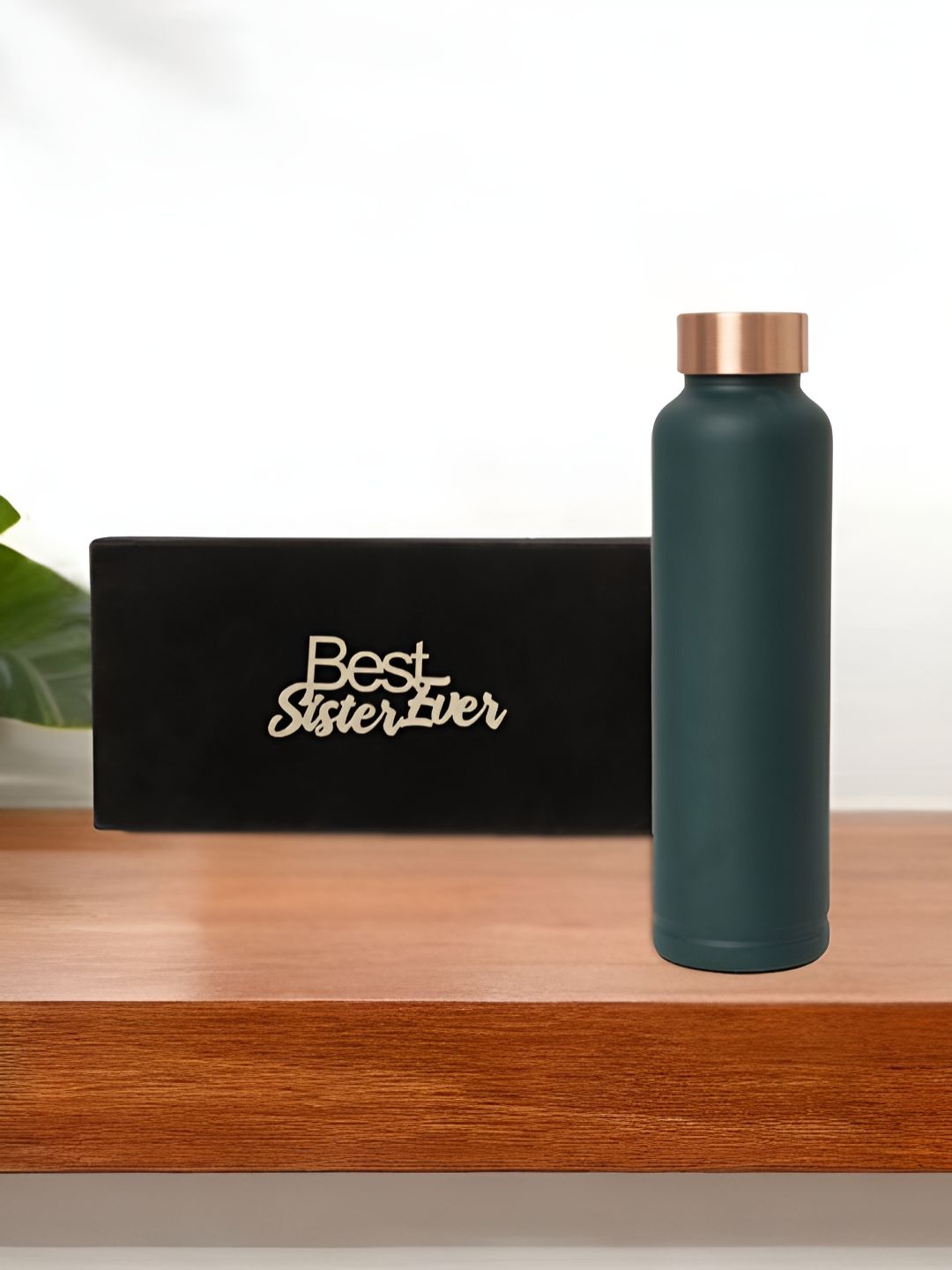 INTERNATIONAL GIFT Green Solid Copper Spill Proof Water Bottle - 950ml