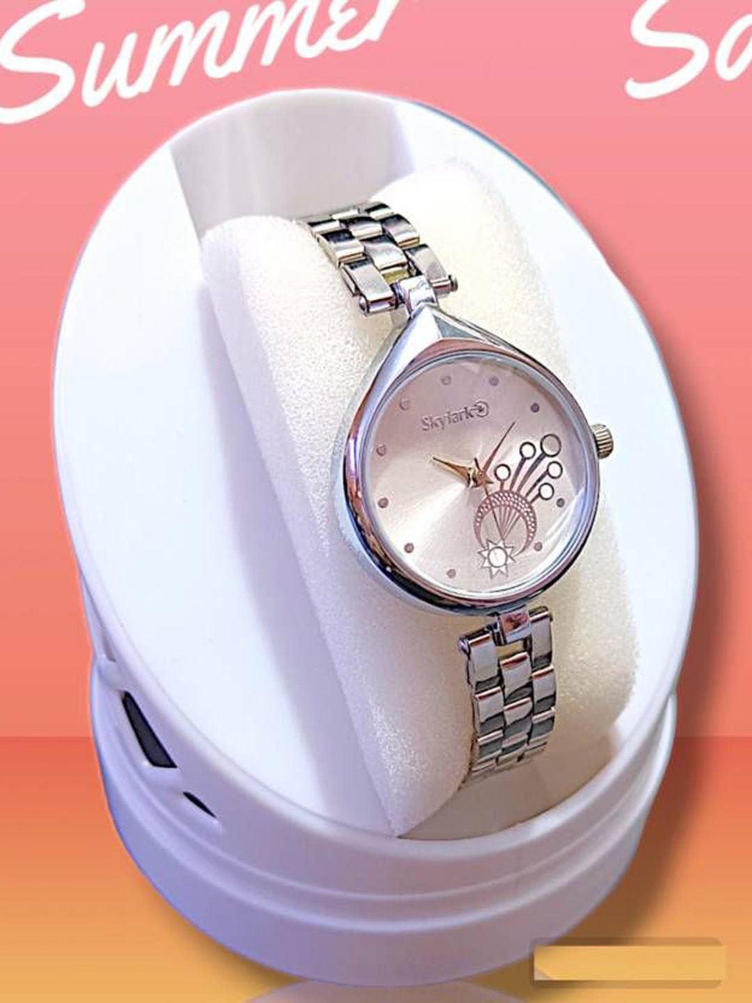 Skylark Women Stainless Steel Bracelet Style Straps Analogue Watch Star_tree-girl-silver_1